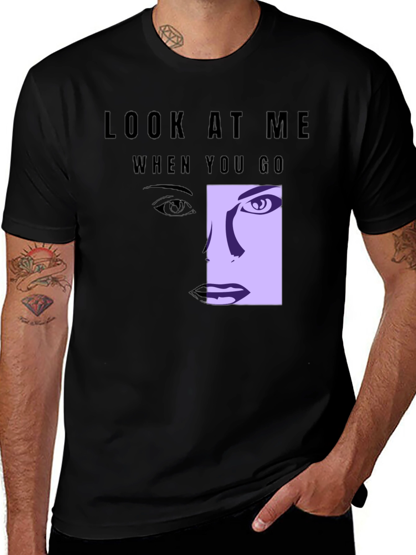 Variant 6 of Look At Me Graphic Tee - Black T-Shirt