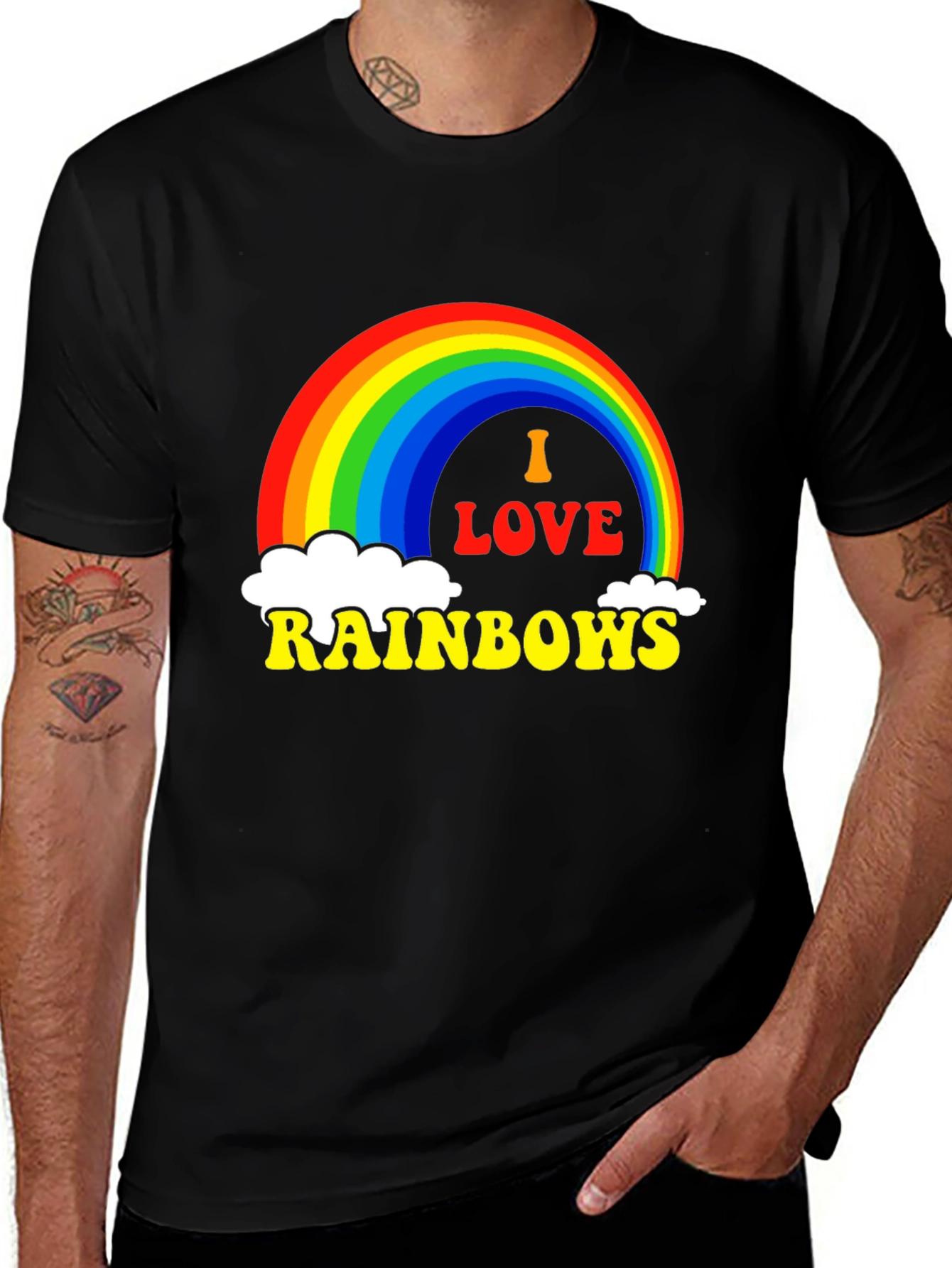 Variant 24 of I Love Rainbows Graphic Tee - Black Pride T-Shirt