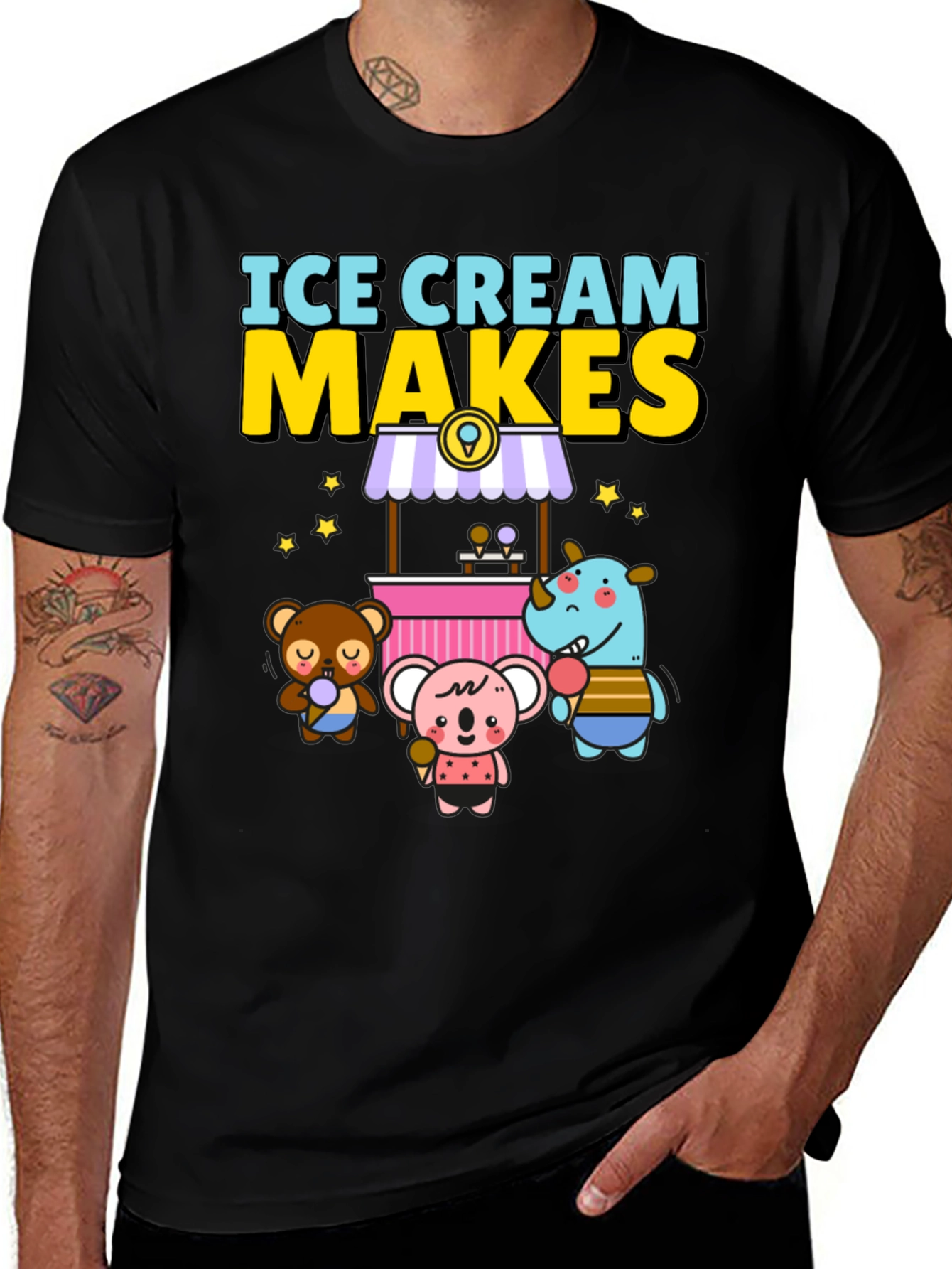 Variant 16 of Ice Cream Makes Animals Happy T-Shirt