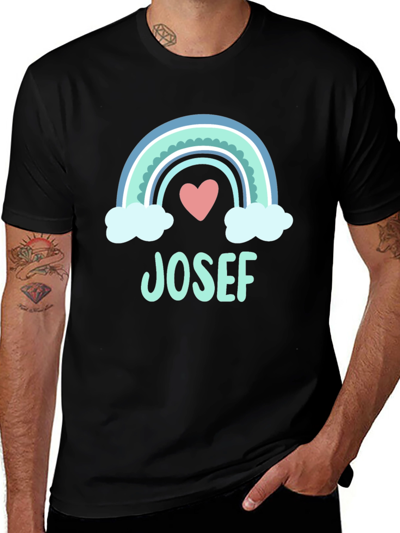 Variant 6 of Josef Rainbow Heart T-Shirt