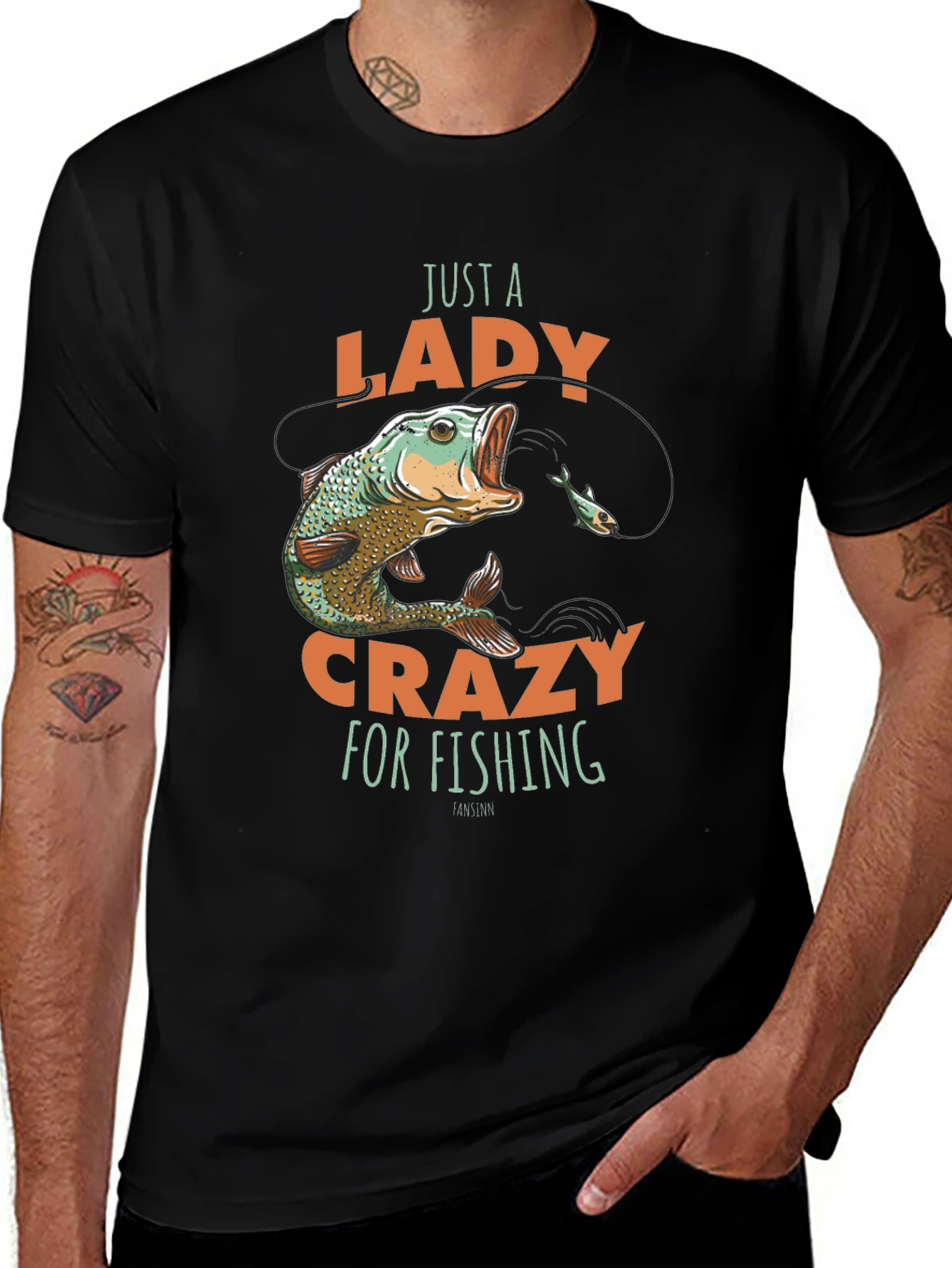 Variant 11 of Just a Lady Crazy for Fishing T-Shirt