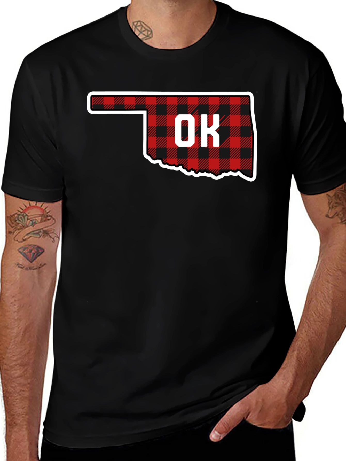 Oklahoma Buffalo Plaid State T-Shirt