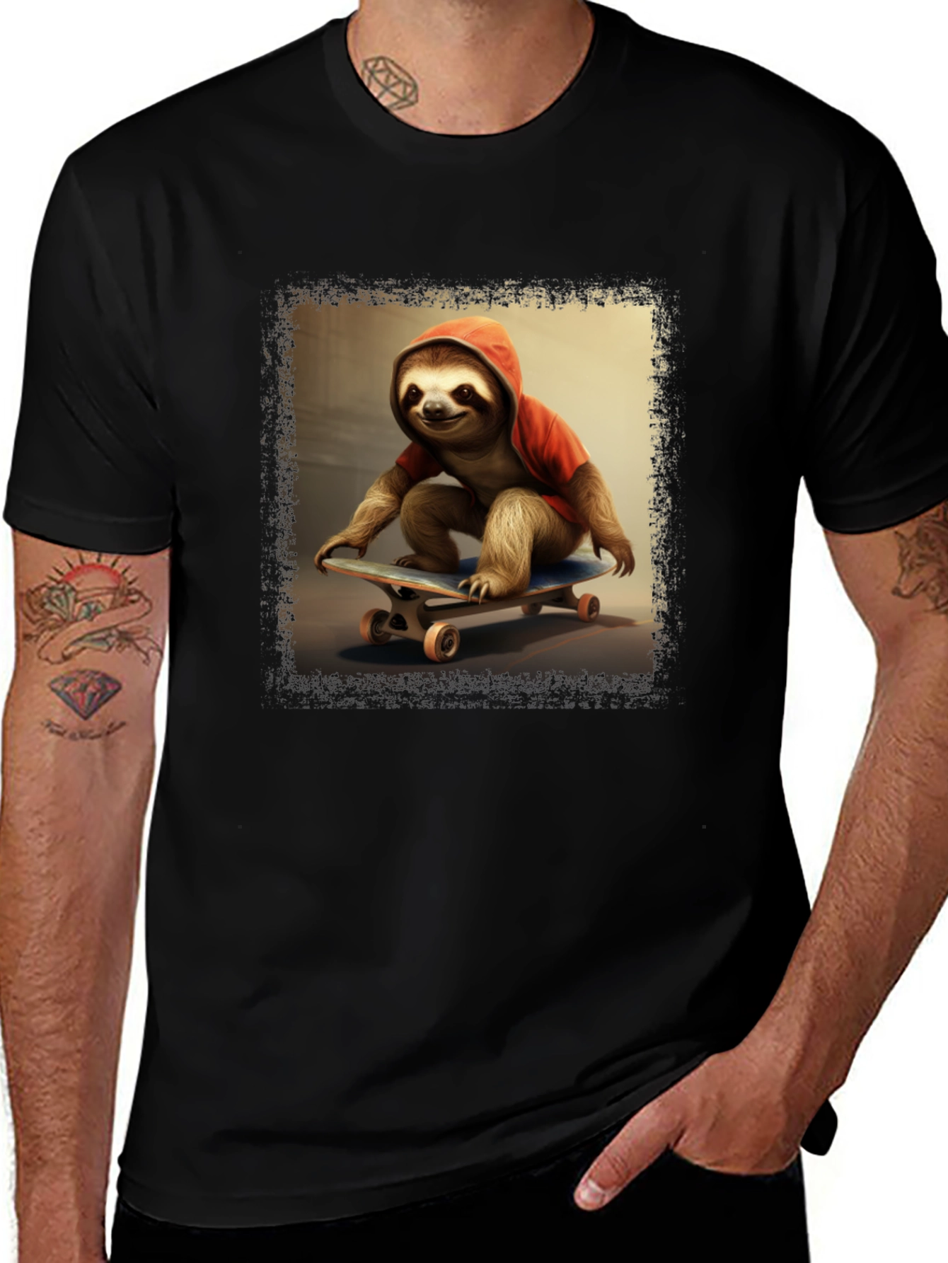 Variant 24 of Sloth Skateboarder T-Shirt - Cool & Unique Design
