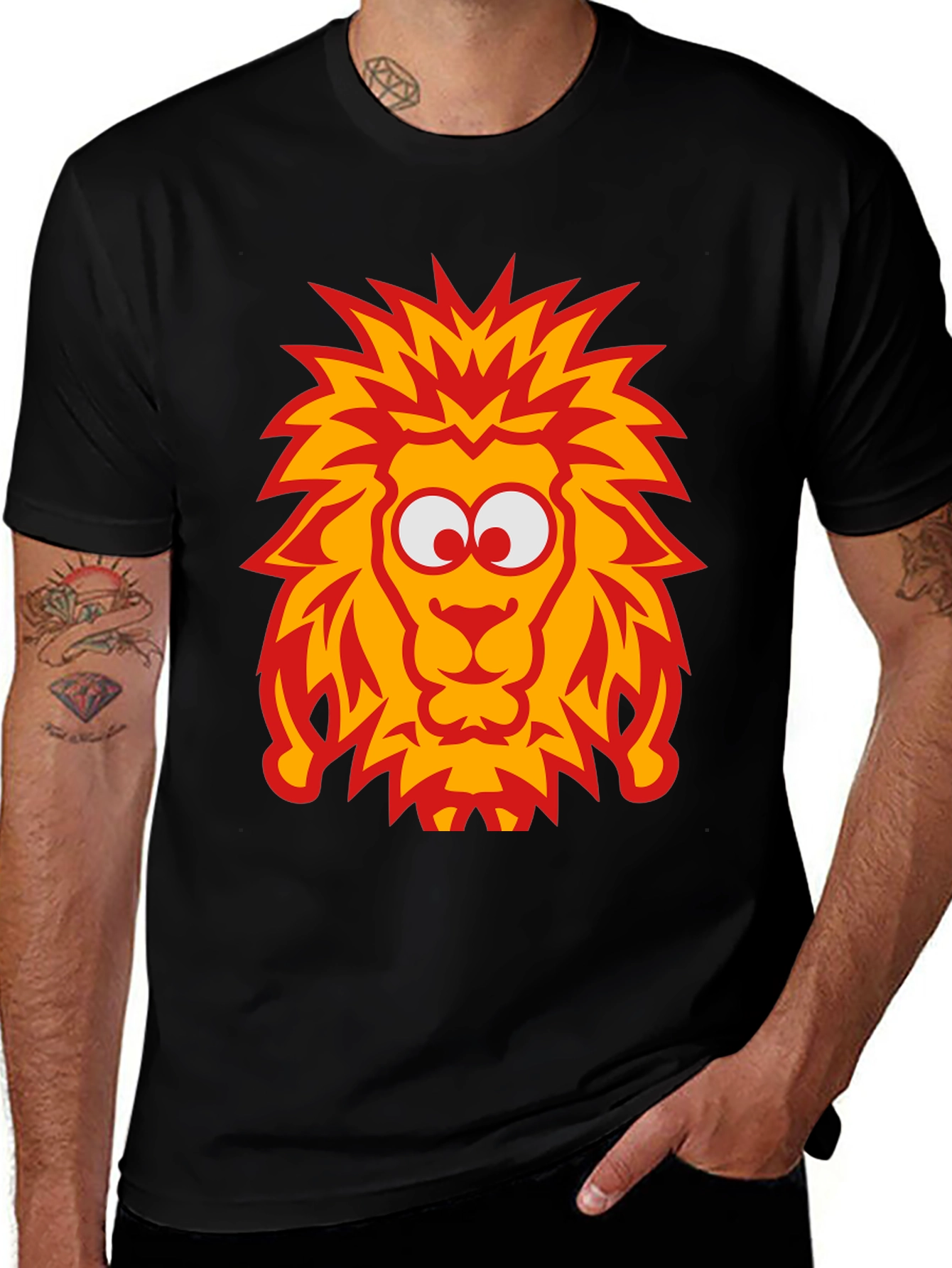 Lion Graphic Tee - Bold Cartoon Design