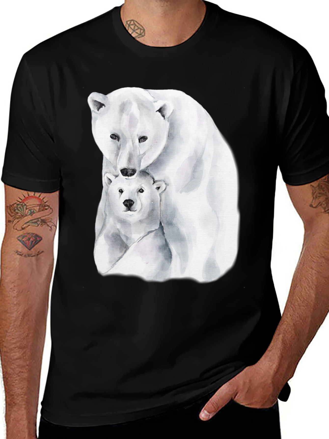 Variant 12 of Polar Bear Graphic Tee - Black