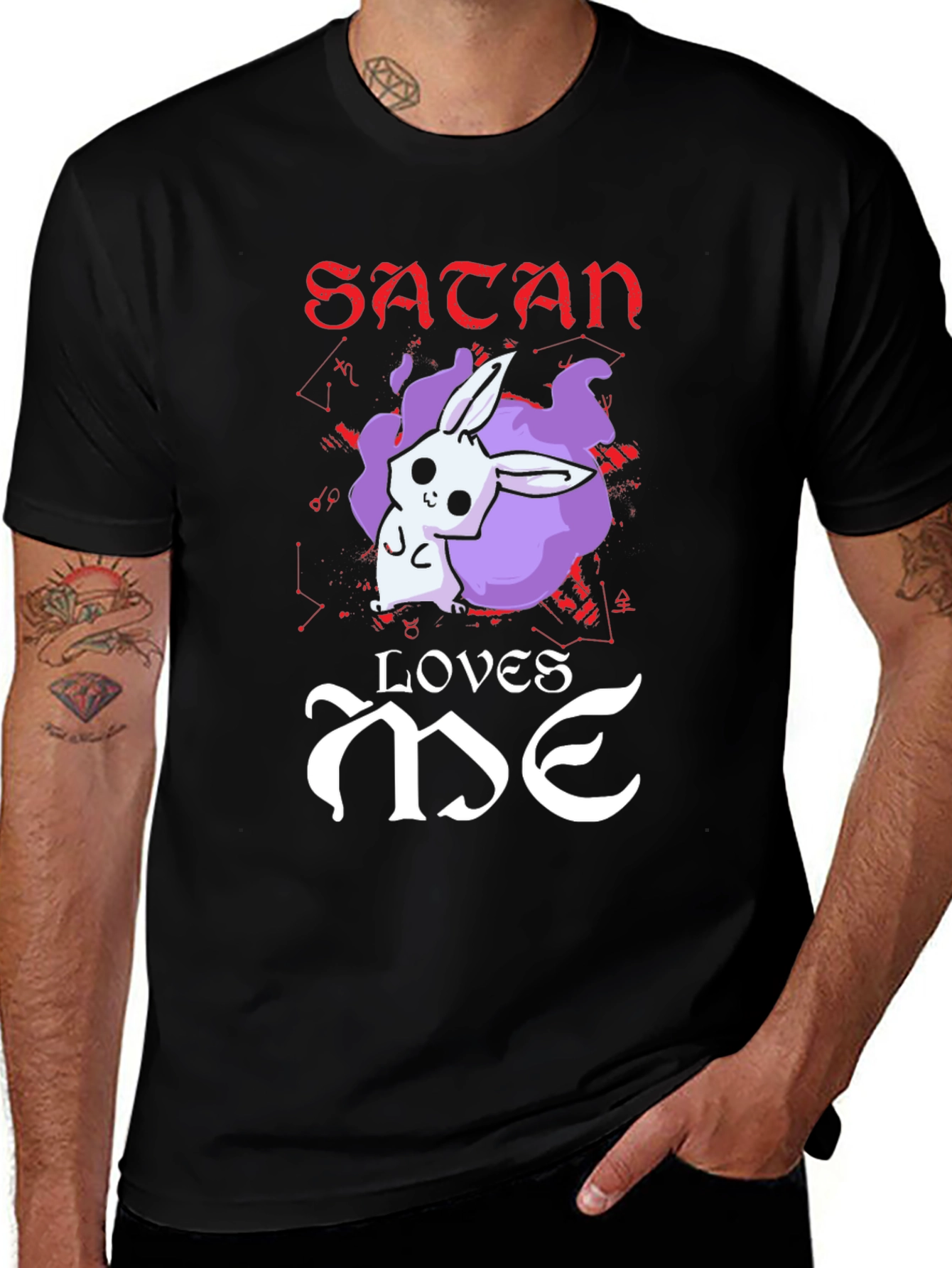 Satan Loves Me T-Shirt - Cute Bunny Graphic Tee