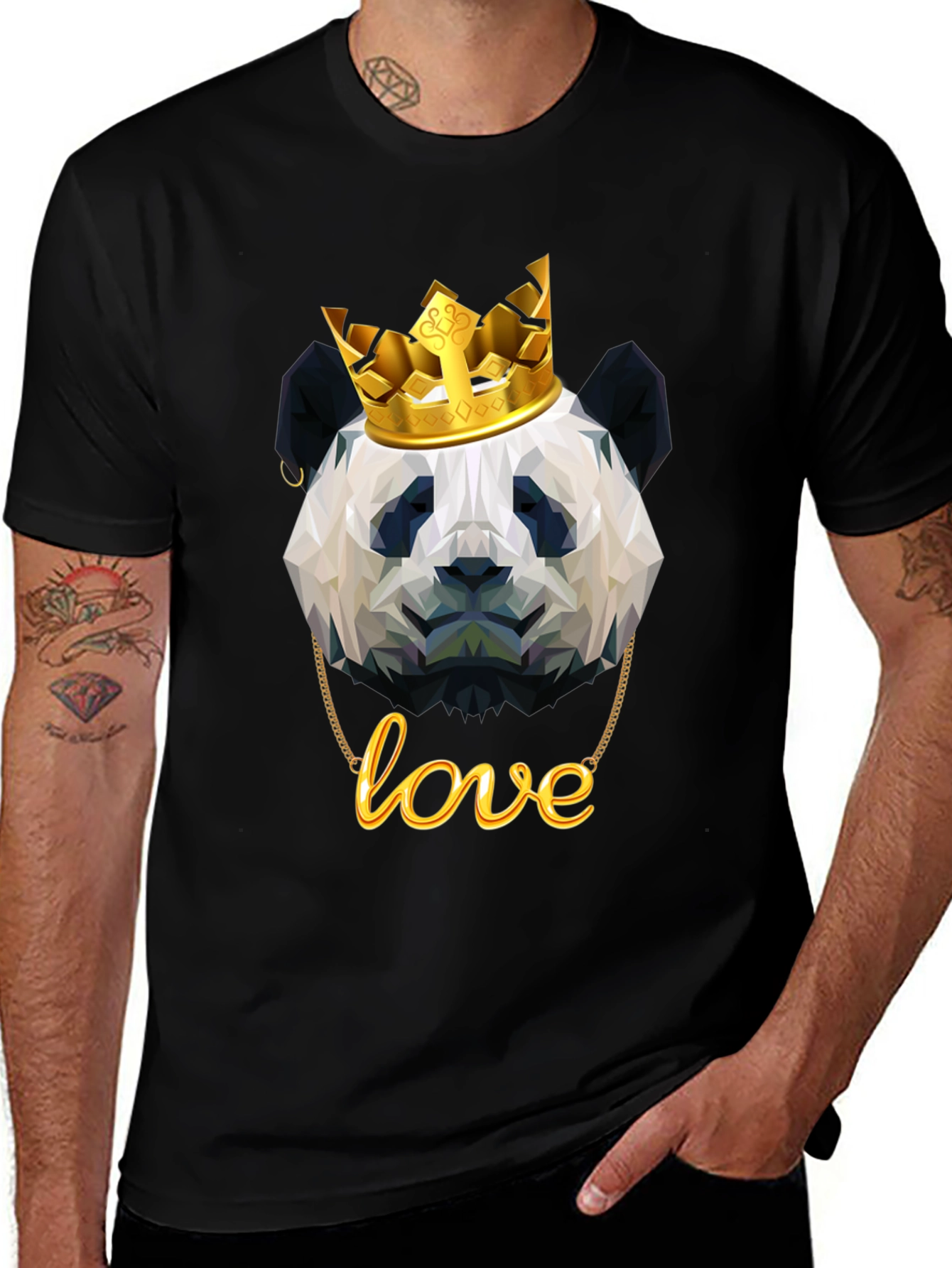 Variant 22 of Panda King T-Shirt - Geometric Design