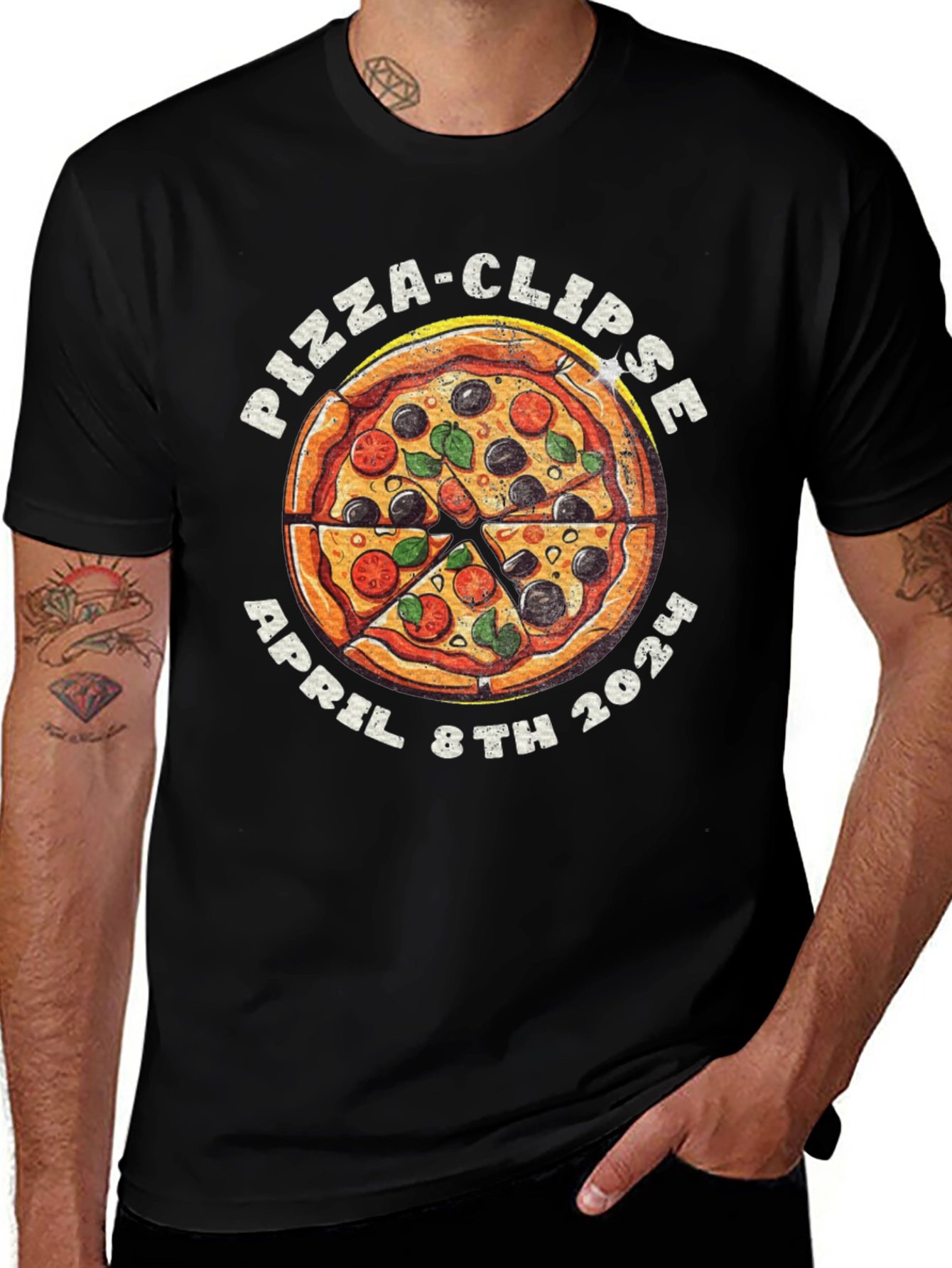 Variant 21 of Pizza-Clipse April 8th 2024 Graphic Tee