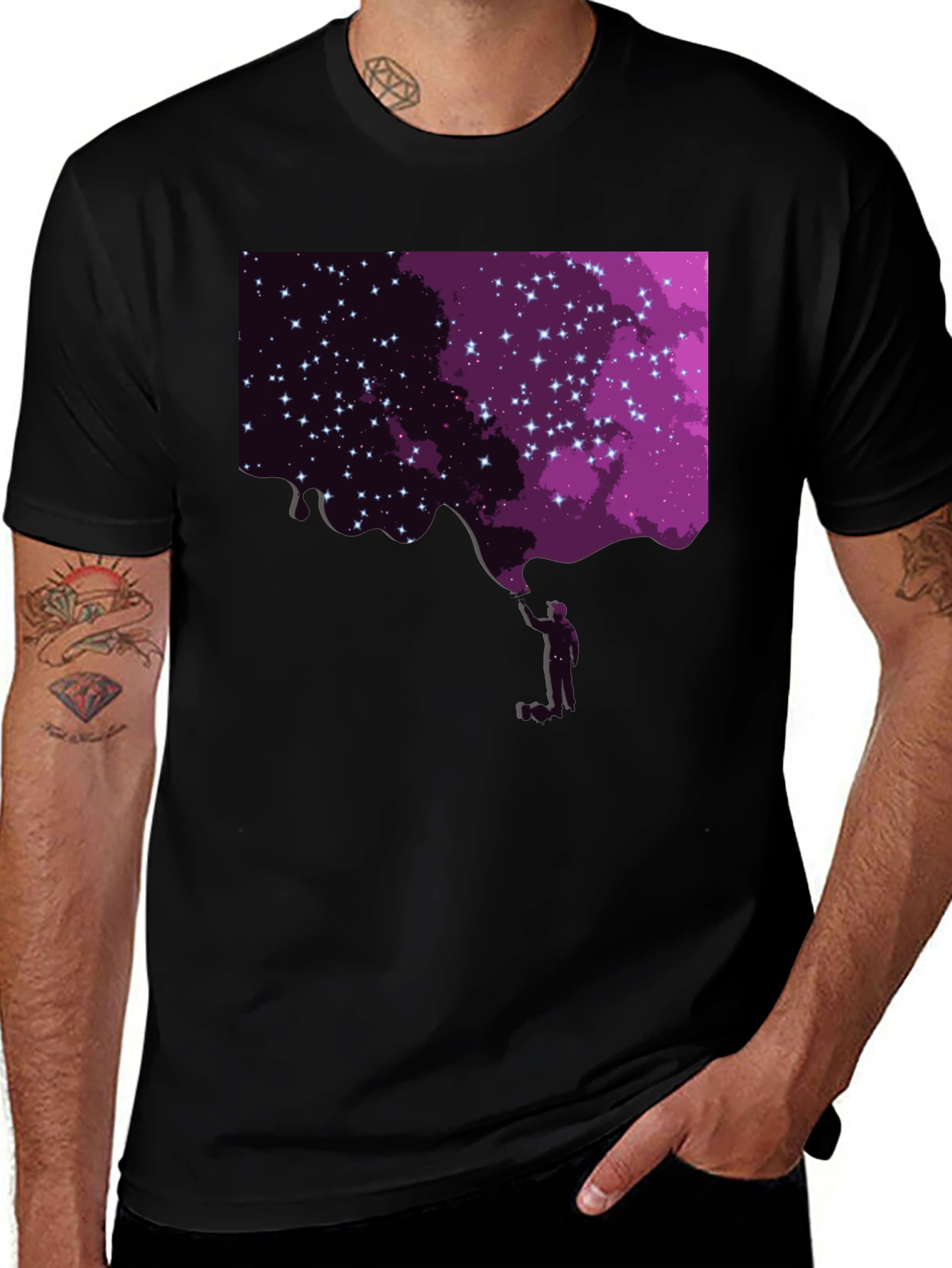 Variant 3 of Cosmic Dreamer T-Shirt - Galaxy Astronaut Design