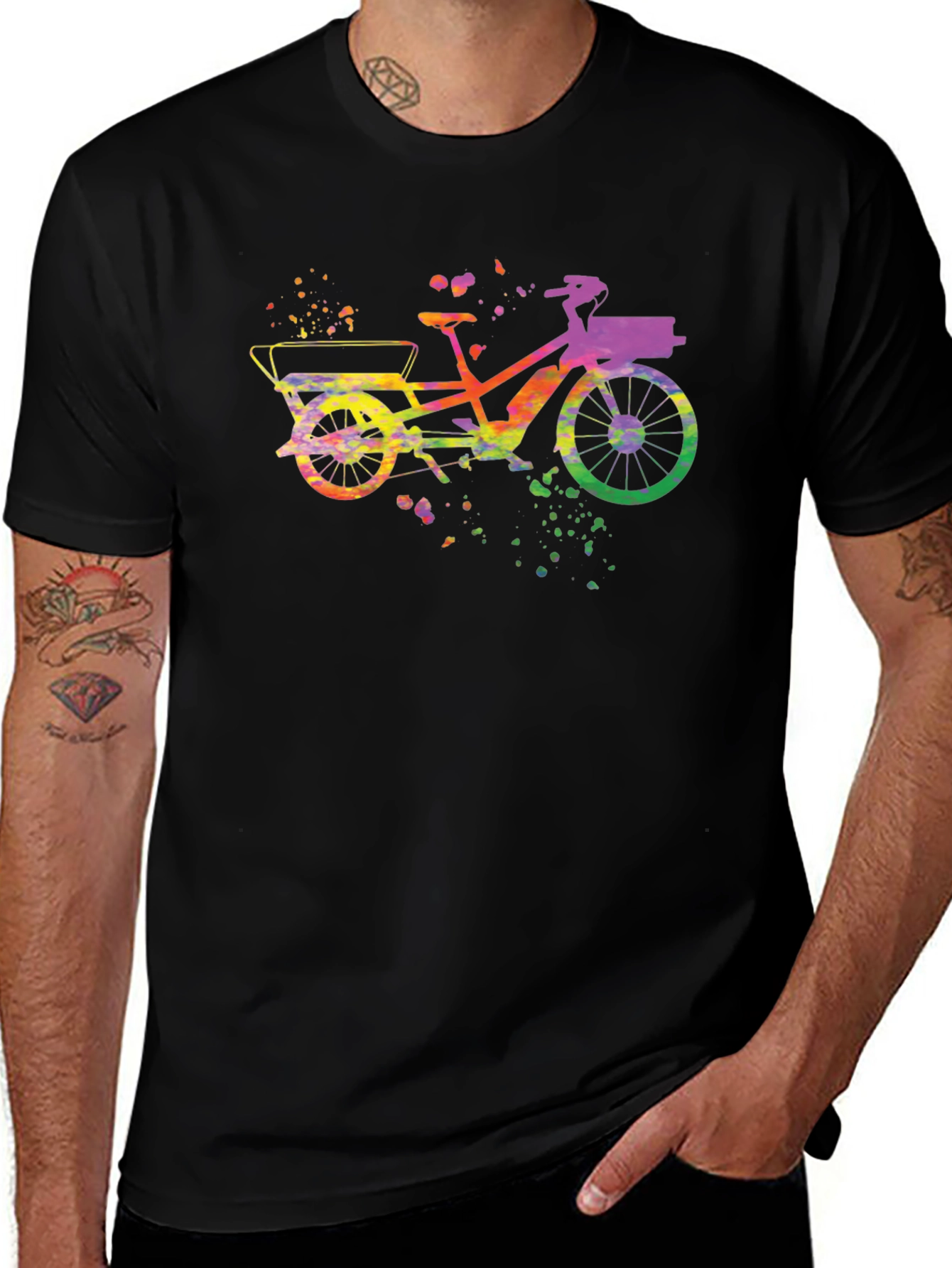 Variant 10 of Watercolor Bicycle Graphic Tee - Unisex
