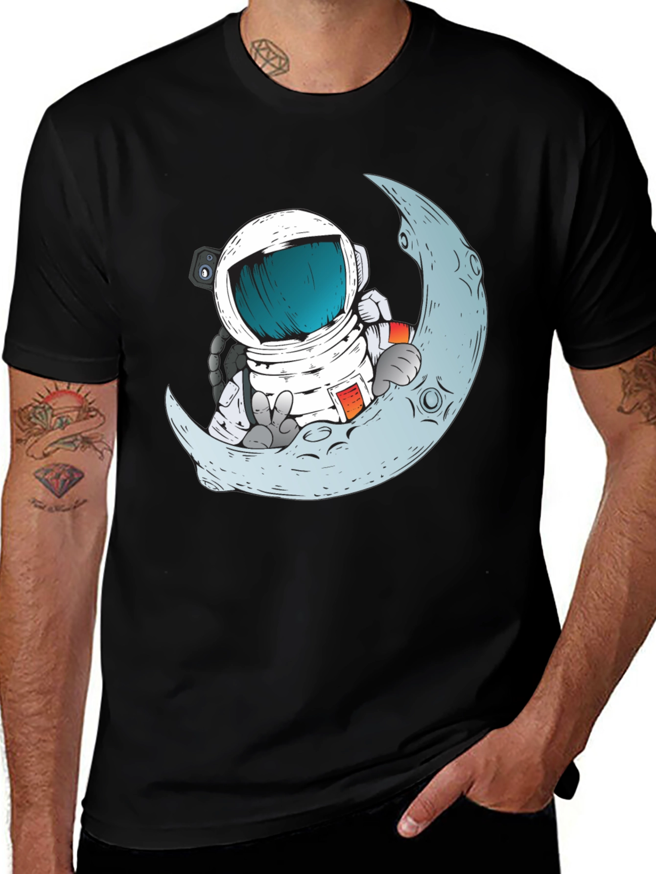 Astronaut Moon T-Shirt - Relaxed Space Vibes