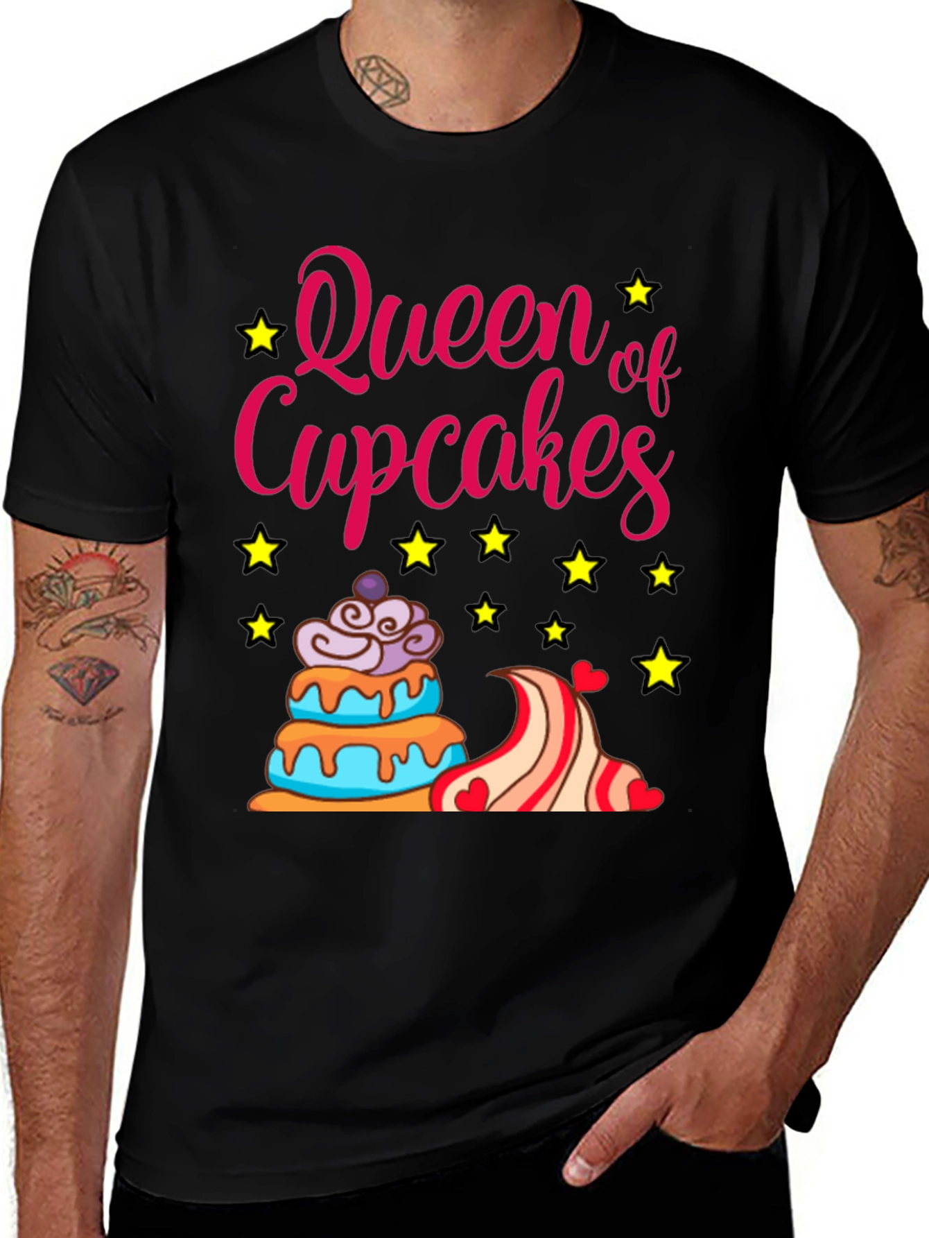 Variant 4 of Queen of Cupcakes T-Shirt - Fun Graphic Tee