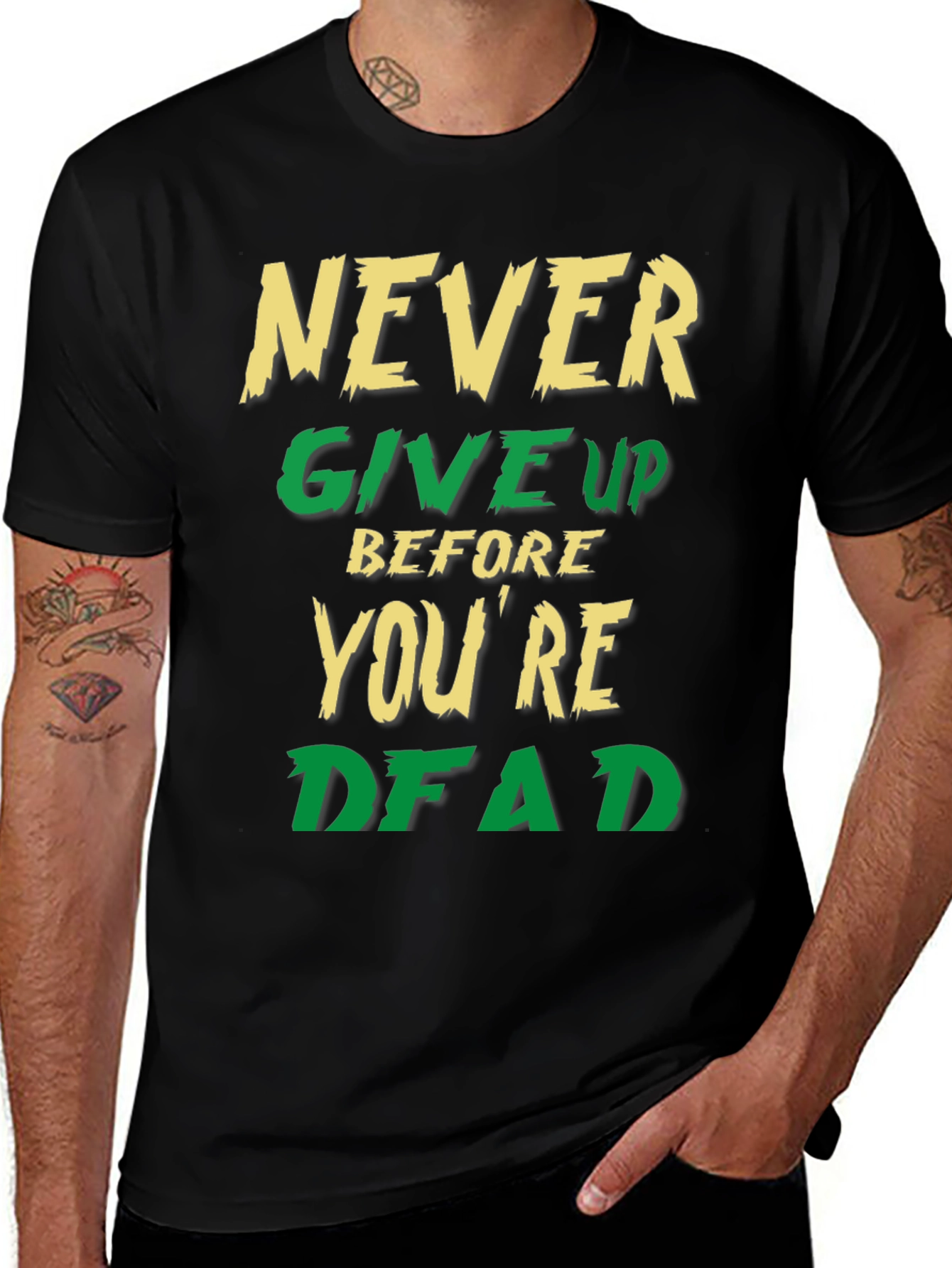 Variant 12 of Never Give Up T-Shirt - Motivational Tee