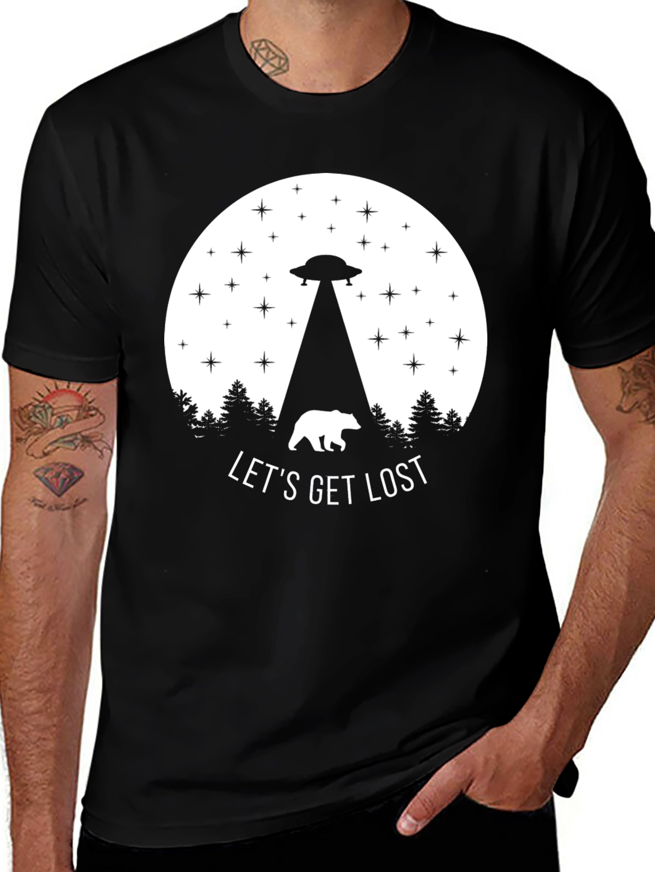 Variant 19 of Let's Get Lost UFO Bear Graphic Tee