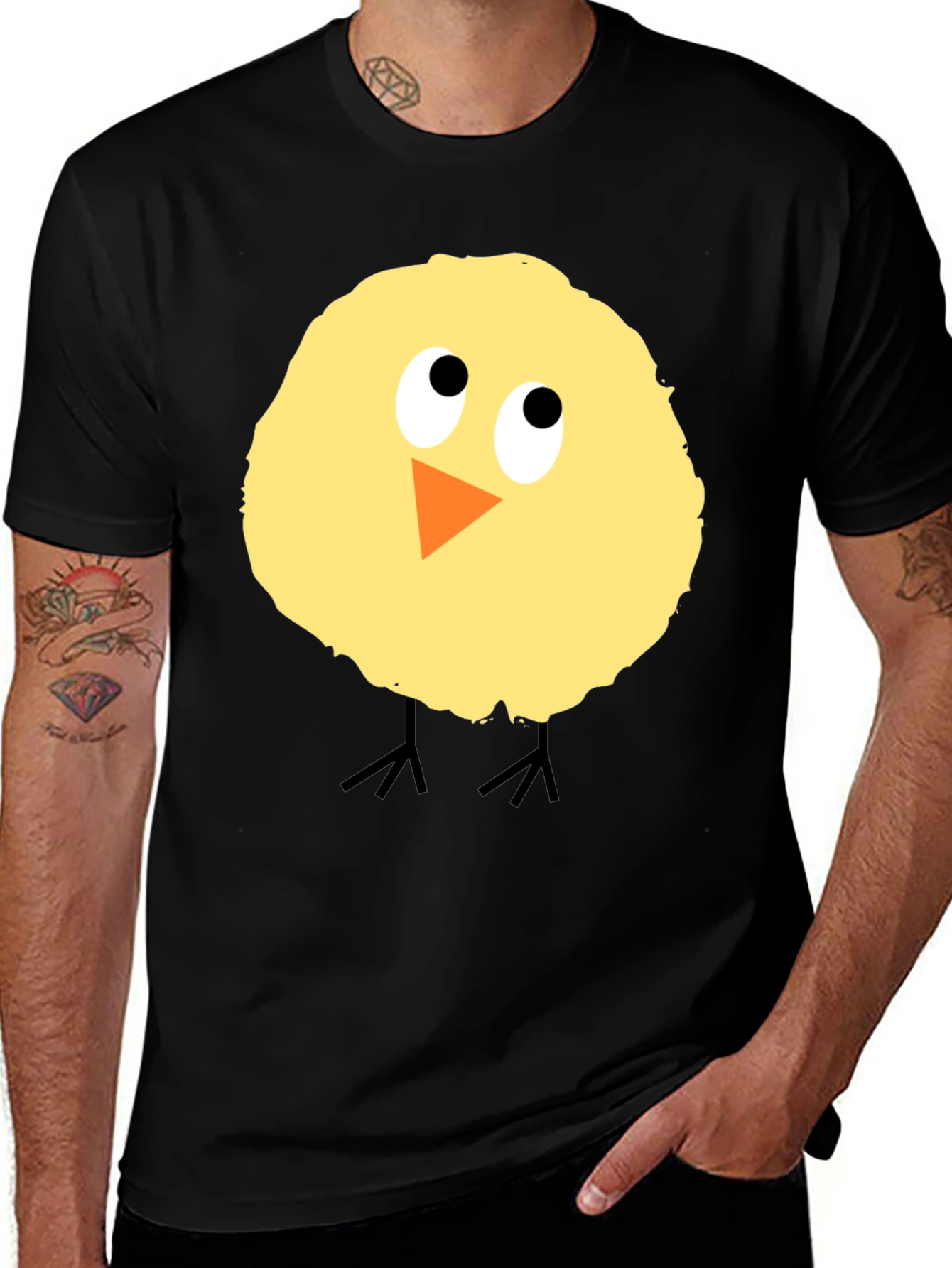 Variant 30 of Cute Chick Graphic Black T-Shirt