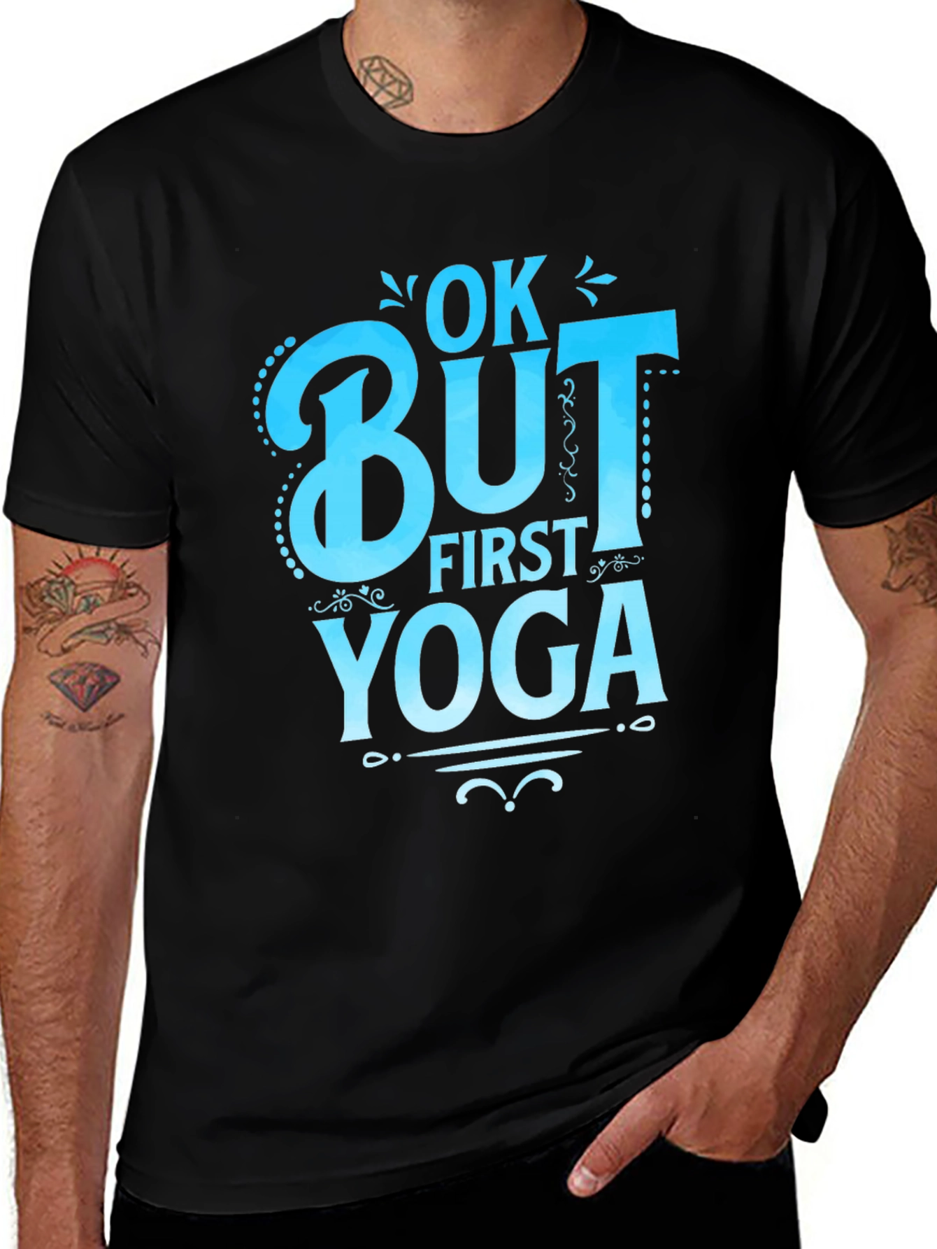 Variant 8 of Ok But First Yoga Graphic T-Shirt
