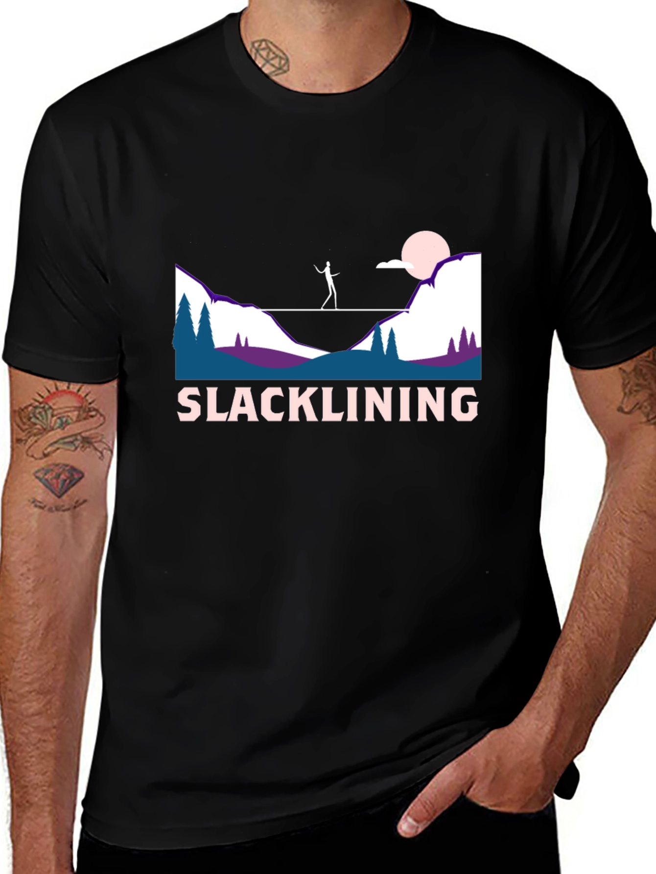 Variant 28 of Slacklining Graphic T-Shirt