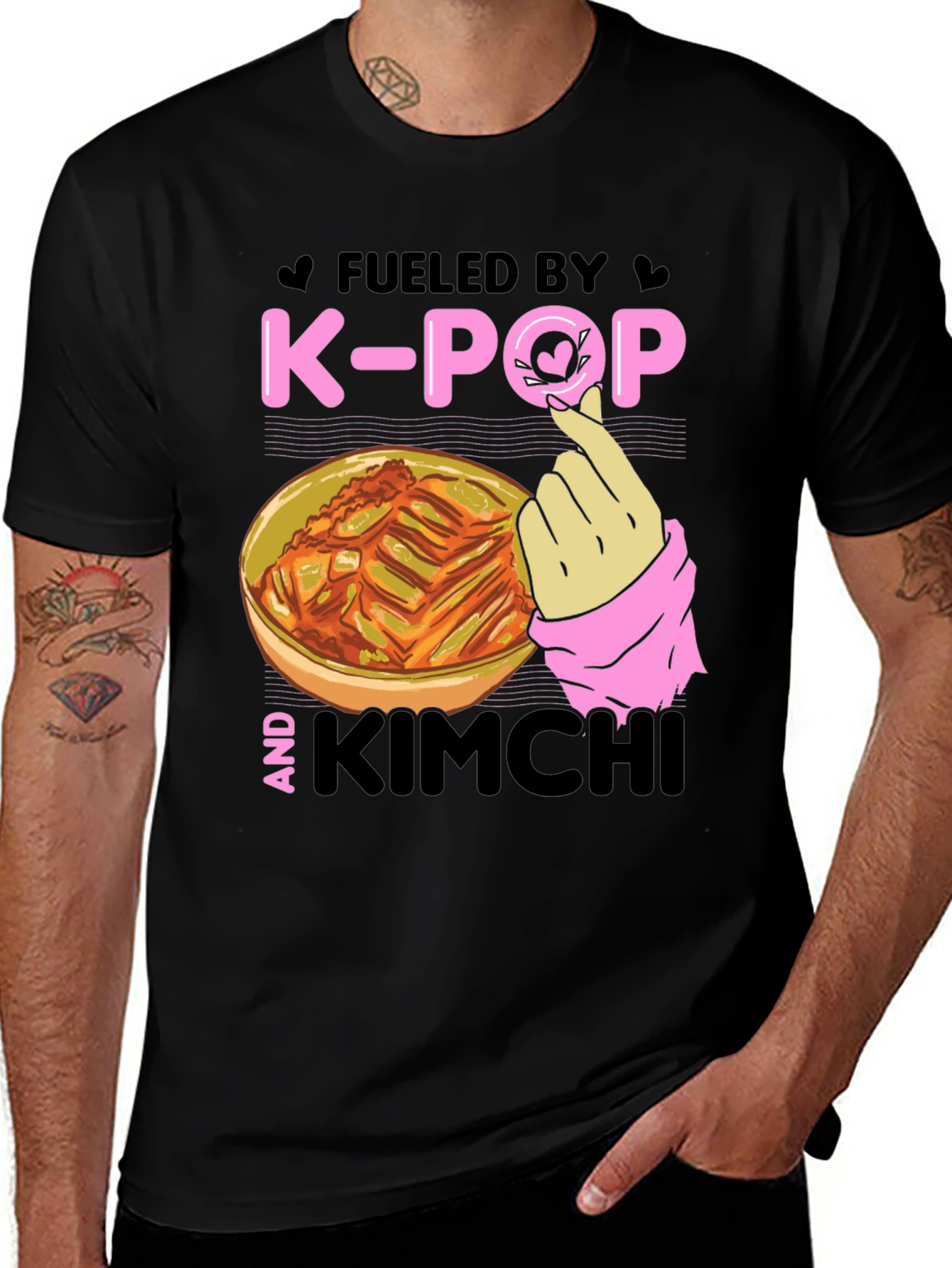 Fueled by K-Pop & Kimchi Black T-Shirt