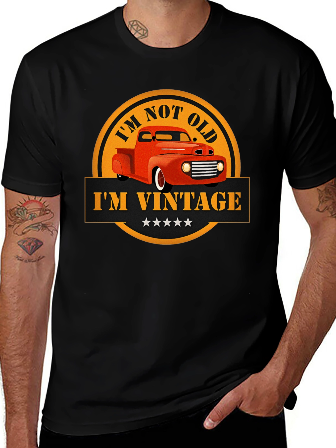 Variant 17 of Vintage Car Graphic T-Shirt -  'I'm Not Old I'm Vintage'
