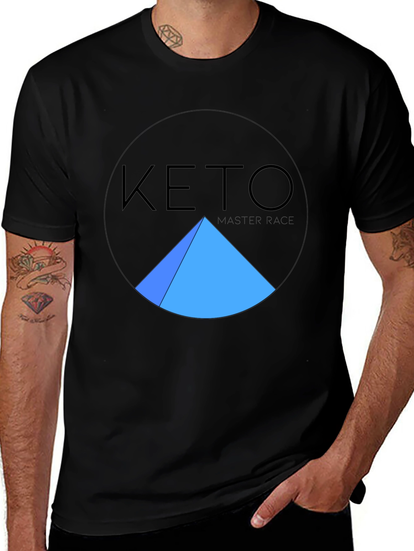 Variant 12 of Keto Master Race Graphic Tee - Black Crew Neck T-Shirt