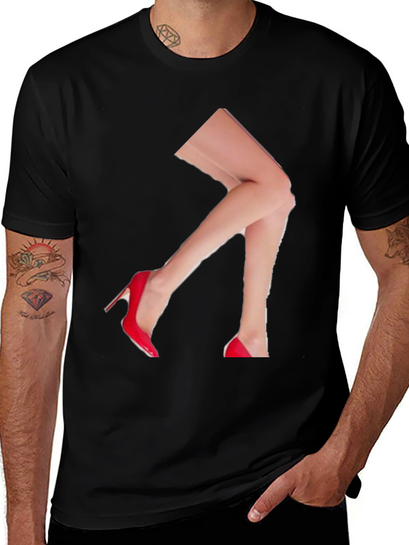 Variant 6 of Novelty Legs Print T-Shirt - Red Heels
