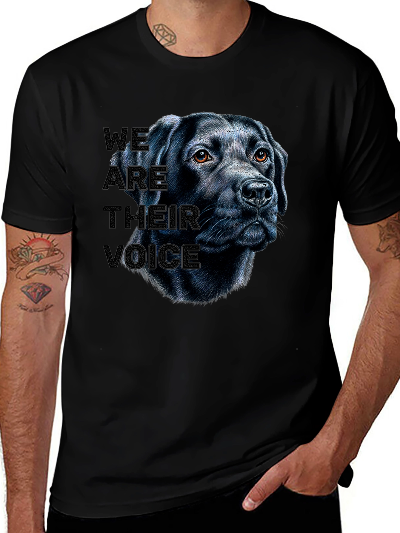 Variant 8 of Black Lab Dog Graphic Tee - We Are Their Voice T-Shirt
