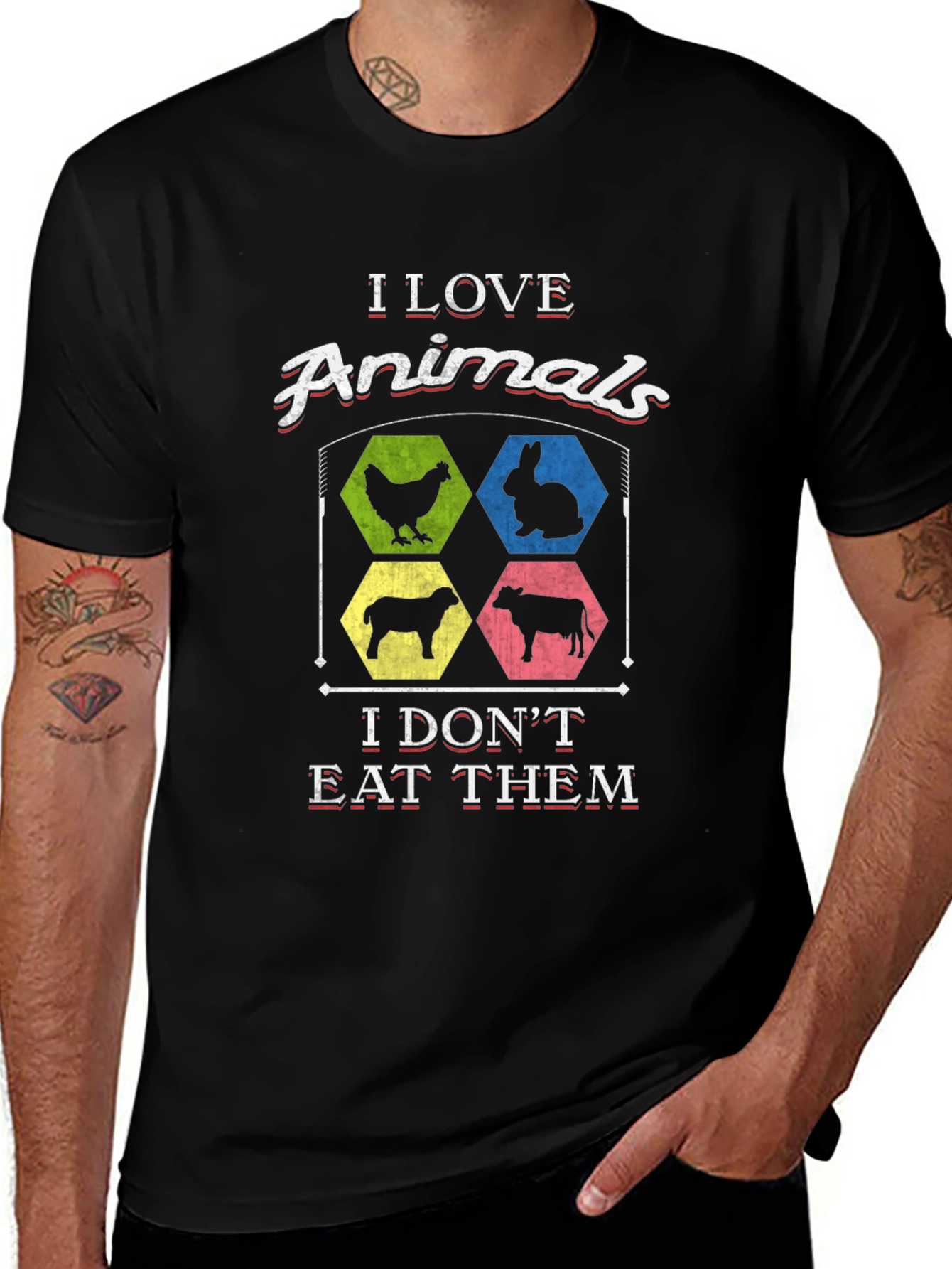 Variant 2 of I Love Animals Graphic T-Shirt