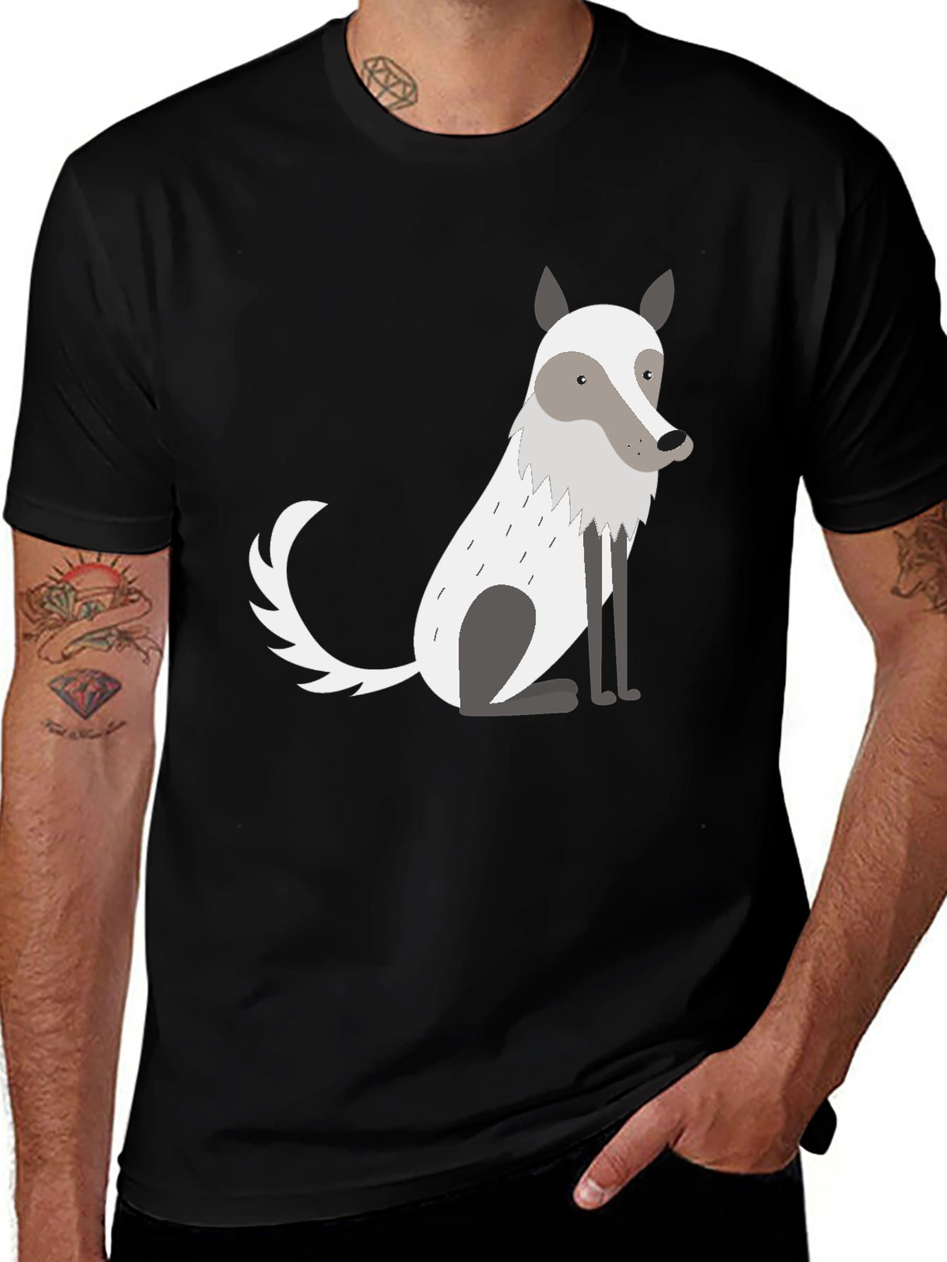 Variant 11 of Wolf Graphic Black T-Shirt - Comfortable Cotton Blend Tee