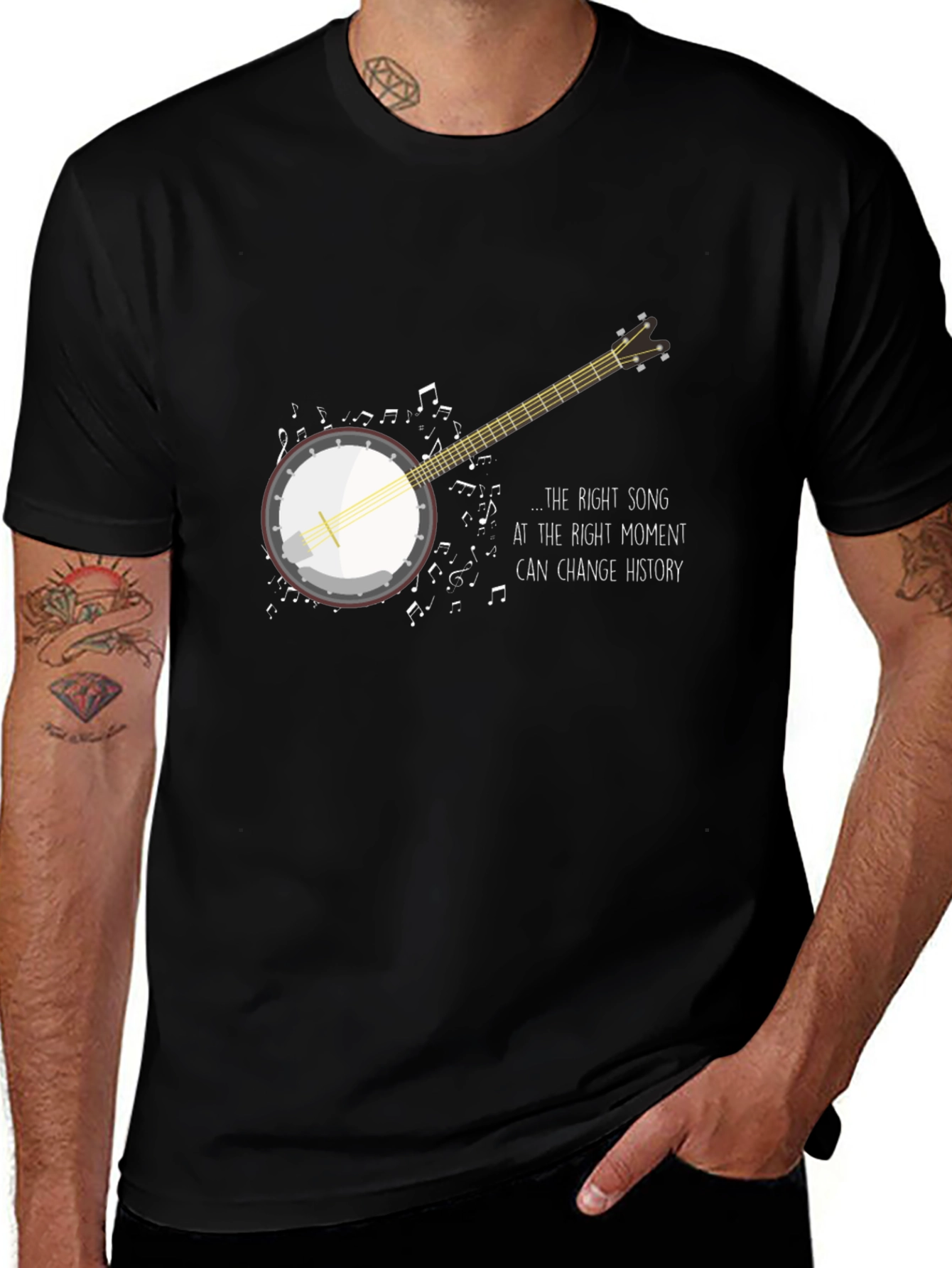 Variant 26 of Musical Banjo Graphic Tee - The Right Song Can Change History
