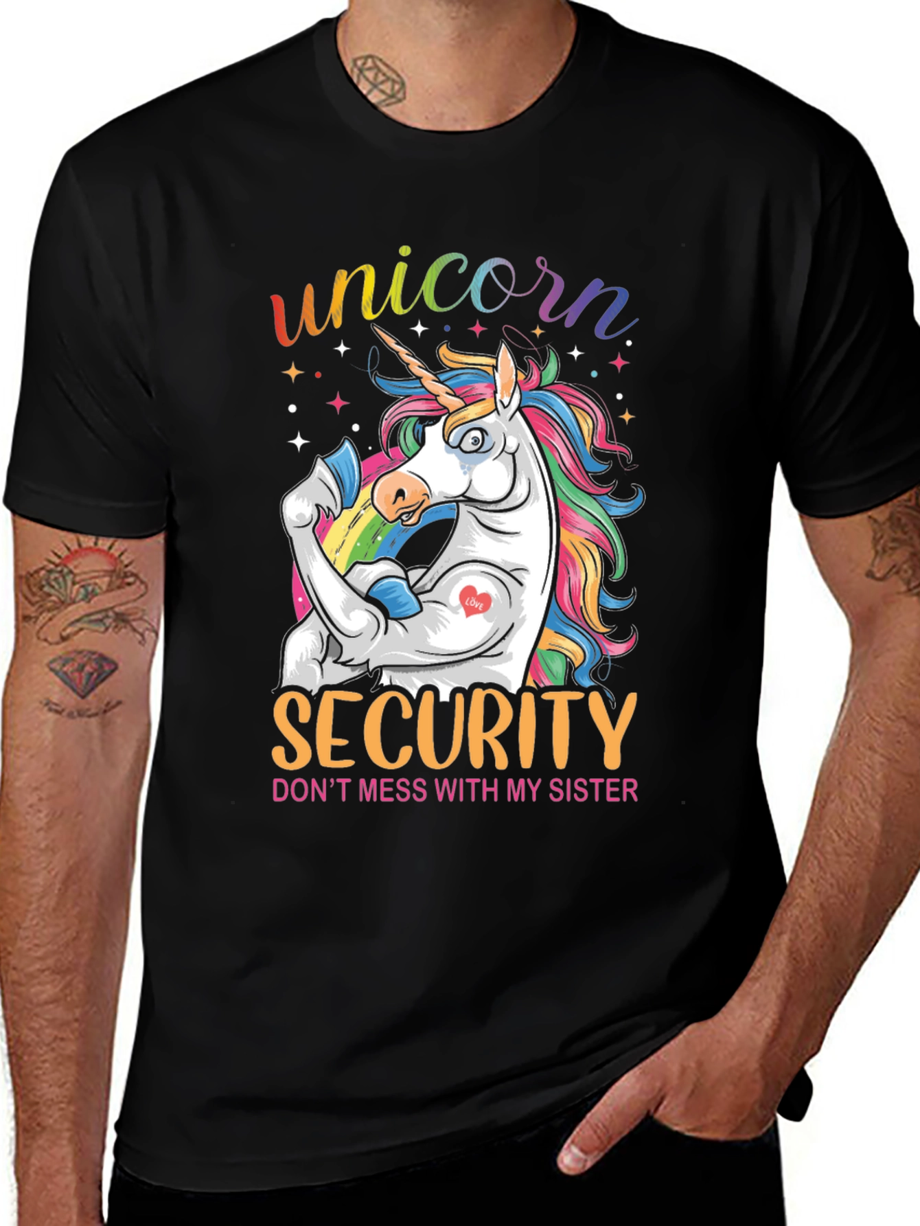 Variant 29 of Unicorn Security T-Shirt - Don't Mess With My Sister