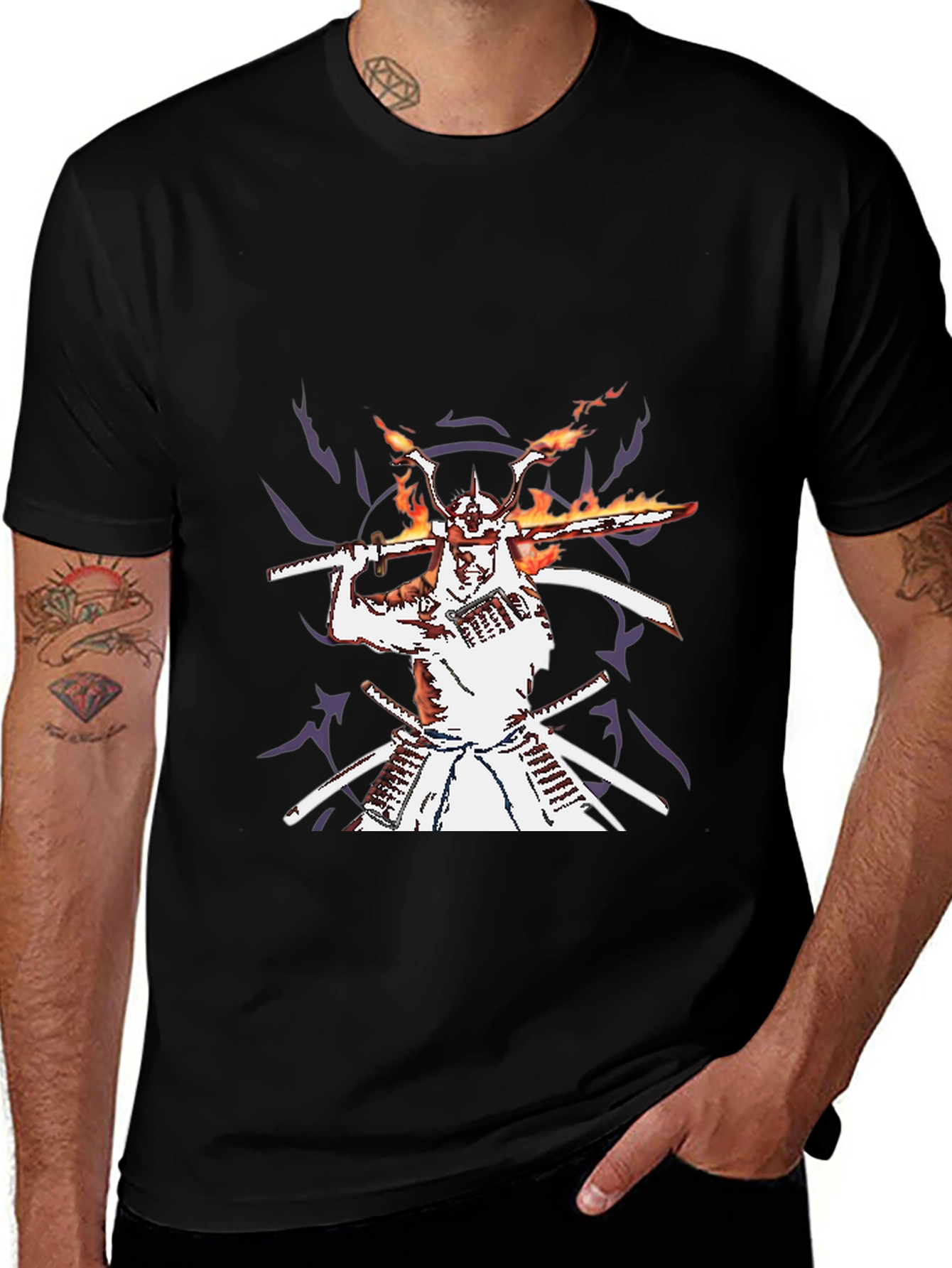 Black Samurai Graphic Black T-Shirt main image