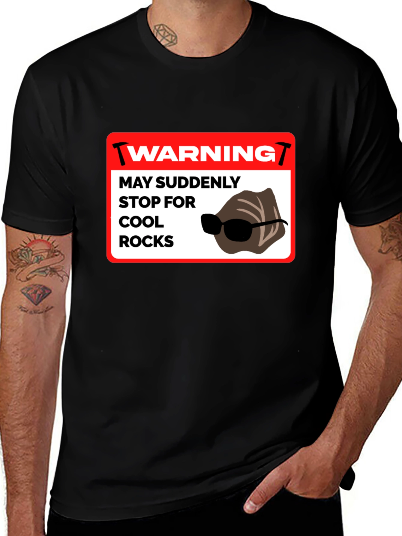Variant 8 of Cool Rocks Warning T-Shirt - Funny Rockhound Tee