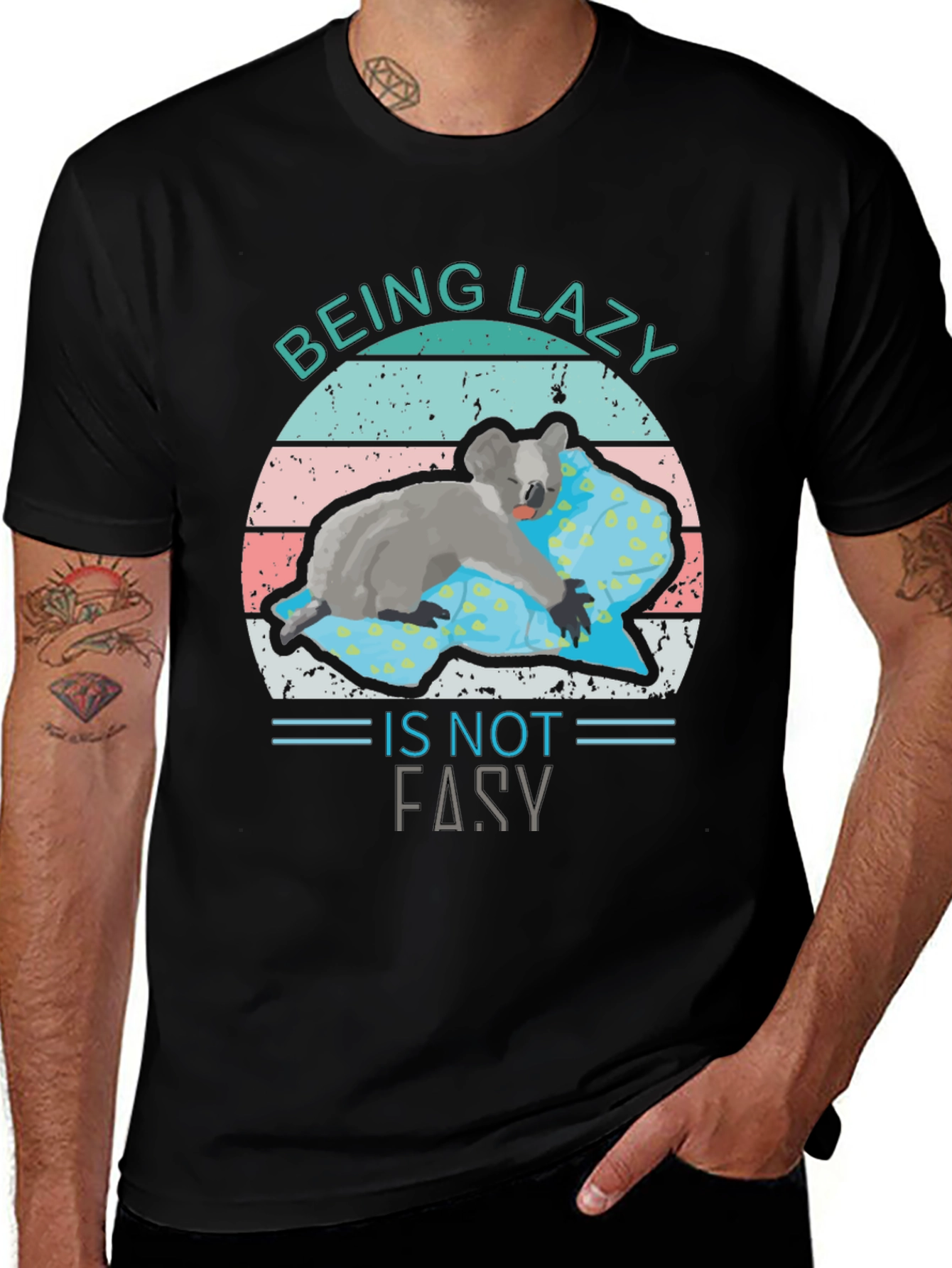 Variant 19 of Being Lazy Is Not Easy Koala T-Shirt