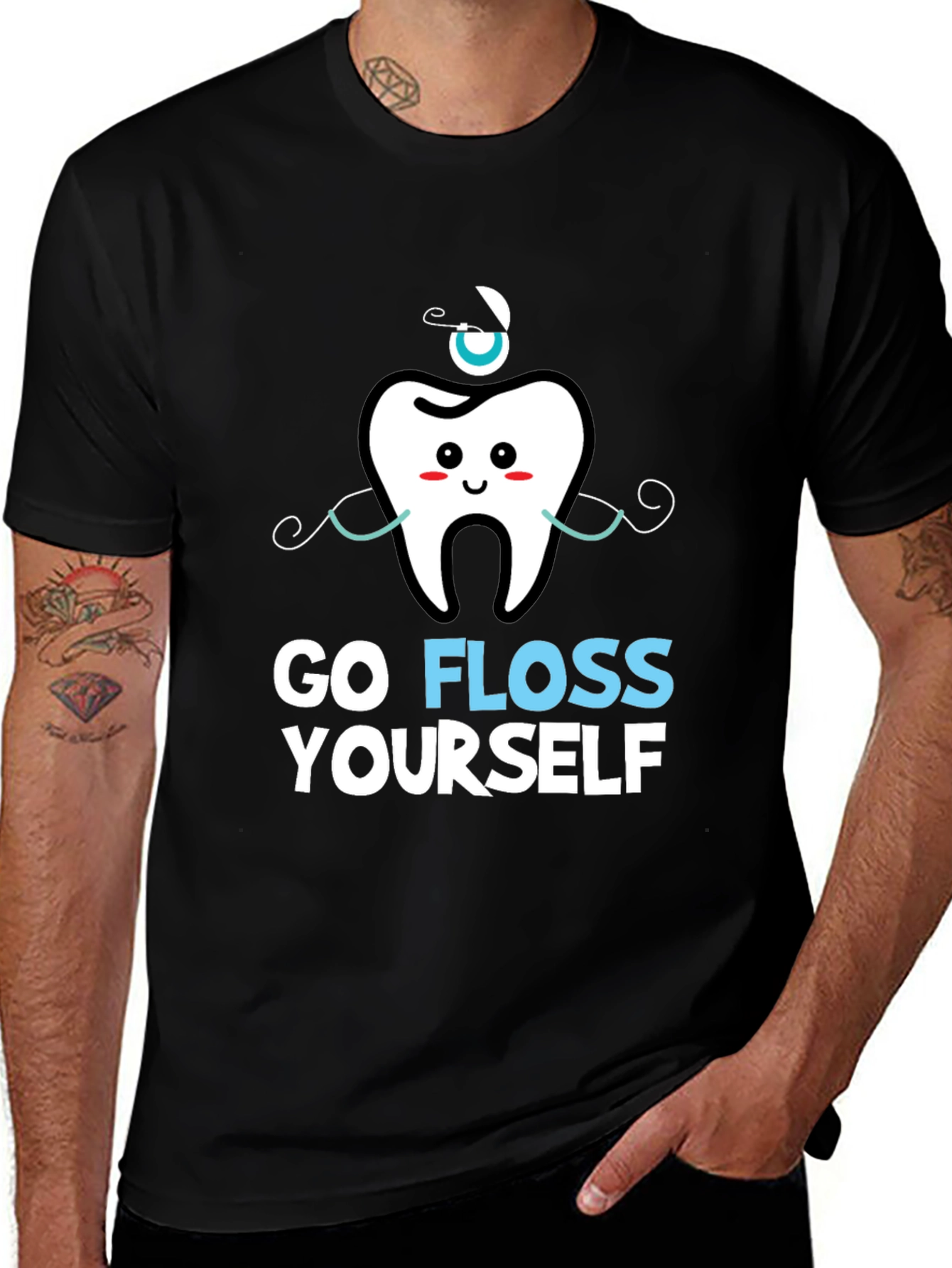 Variant 8 of Go Floss Yourself T-Shirt Funny Dental Hygienist Tee