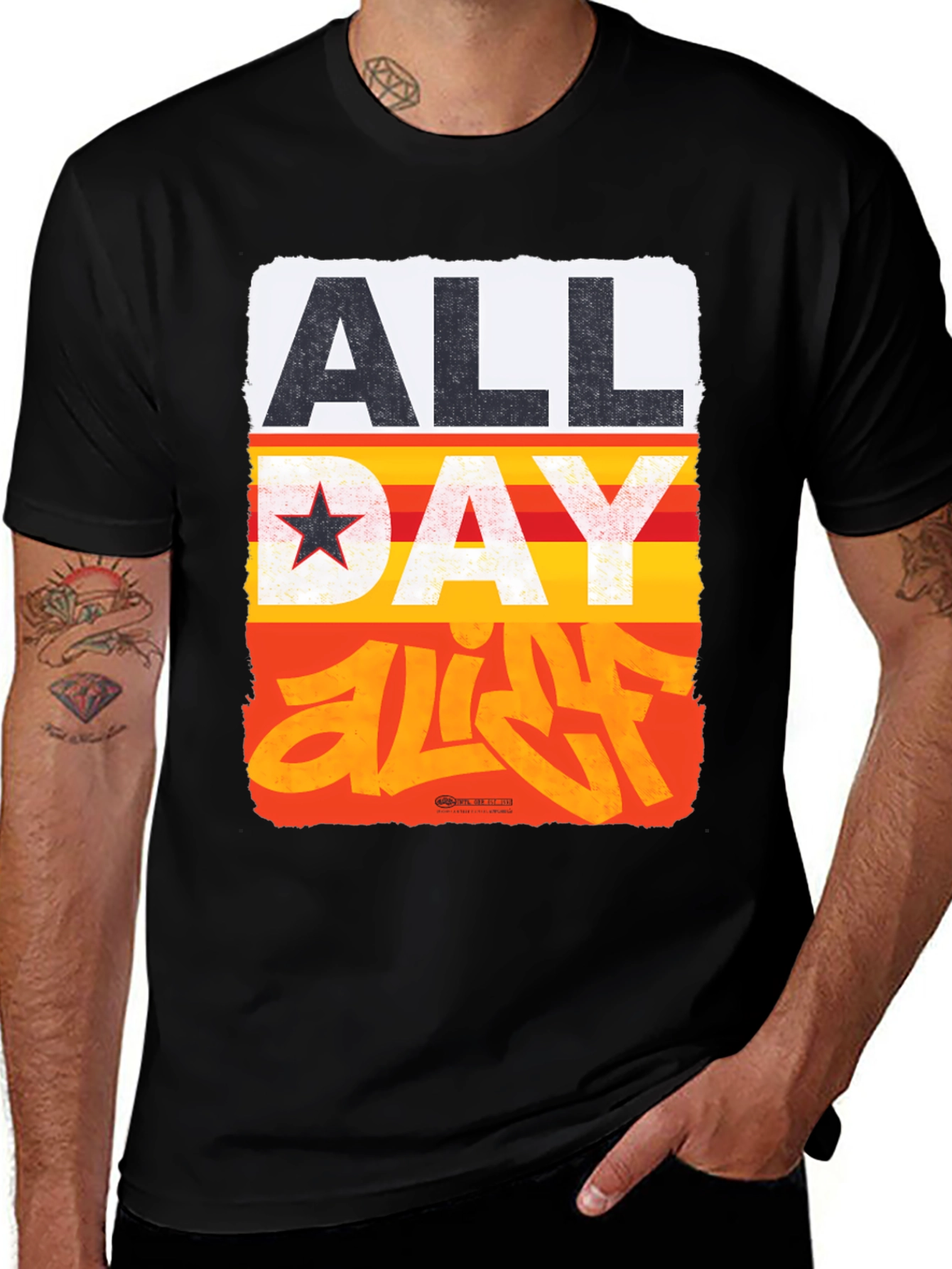 Variant 27 of All Day HTX Men's Black Graphic Tee