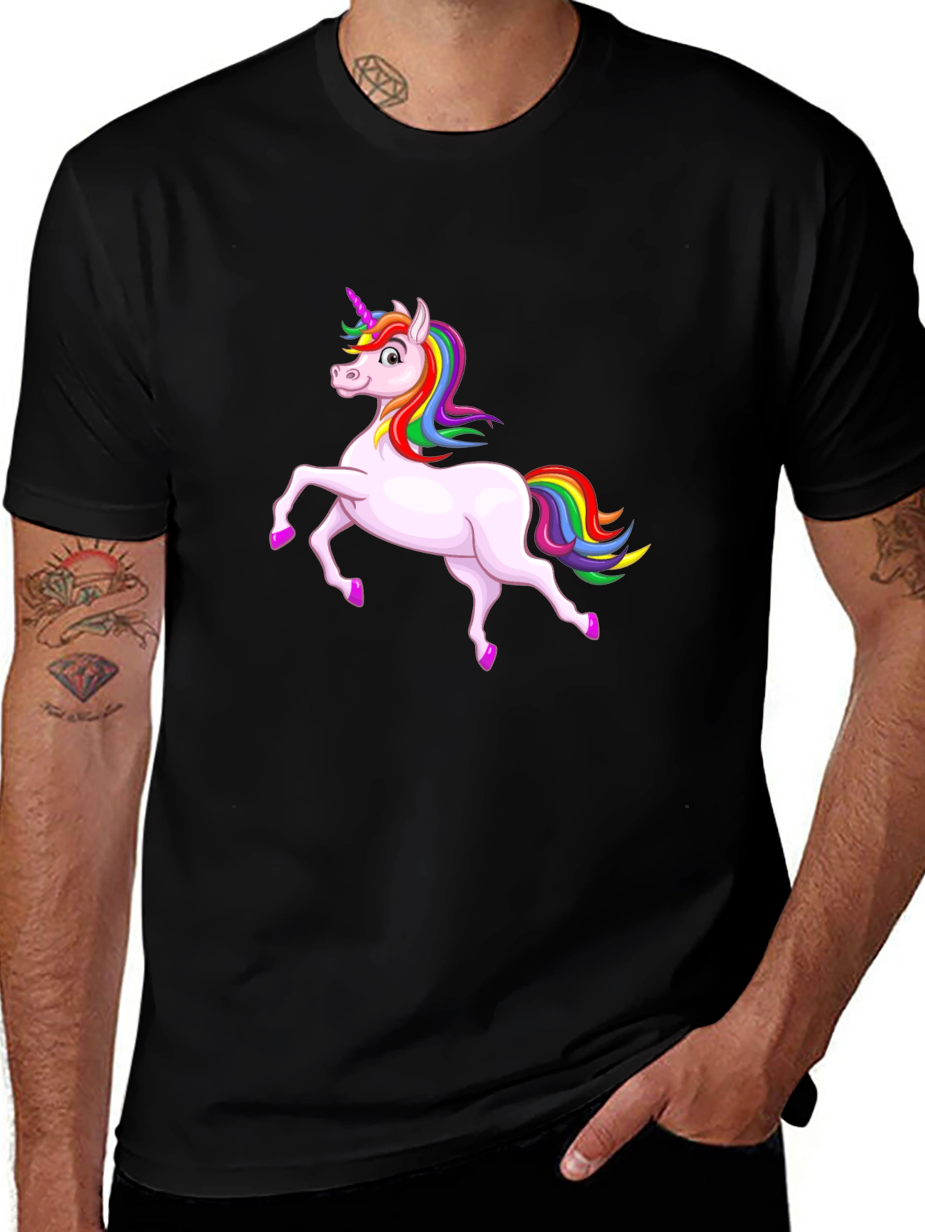 Variant 21 of Unicorn Graphic Black T-Shirt