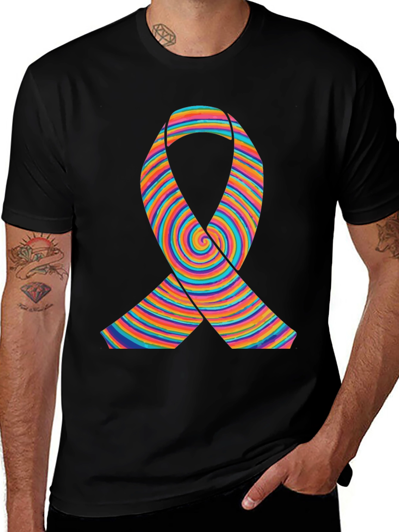 Variant 29 of Rainbow Ribbon Graphic T-Shirt