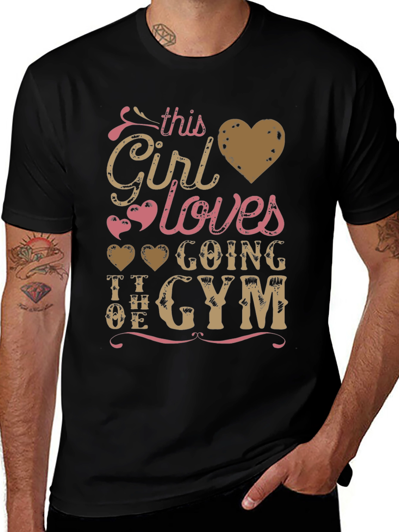 Variant 10 of Girl Loves Gym T-Shirt - Workout Apparel