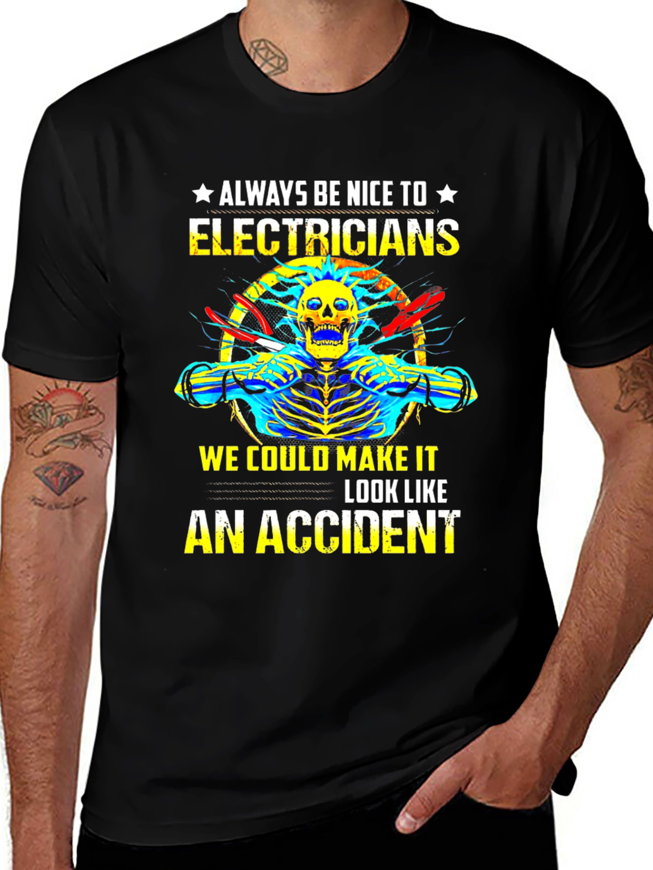 Variant 14 of Electrician Humor T-Shirt: Always Be Nice!