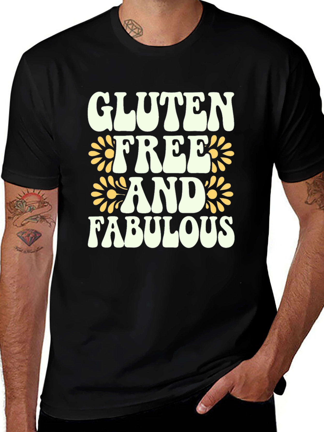 Variant 9 of Gluten Free & Fabulous Black T-Shirt