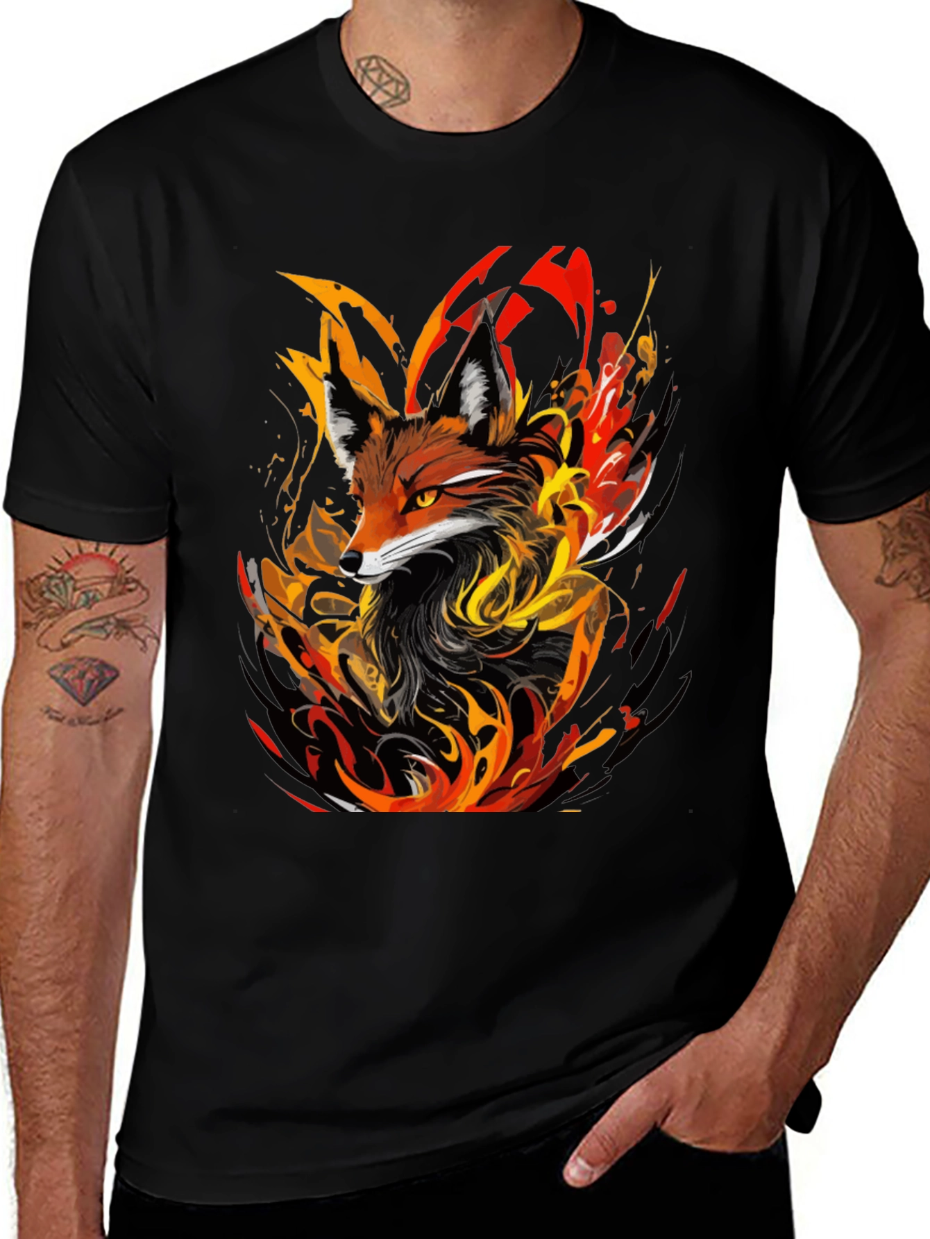 Variant 18 of Fiery Fox Graphic Tee - Bold Statement Shirt