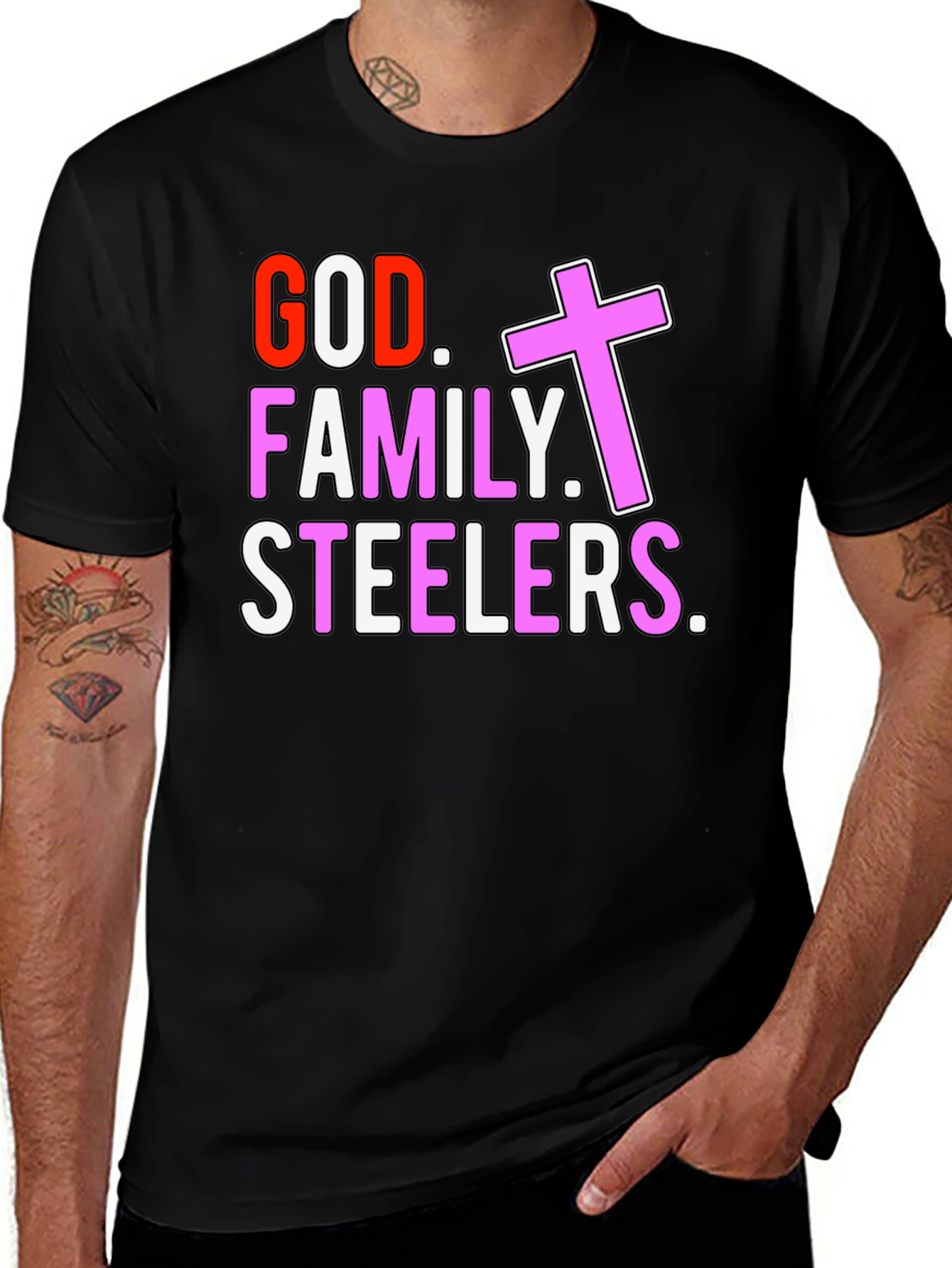 Variant 6 of God Family Steelers T-Shirt - Religious Football Fan Tee
