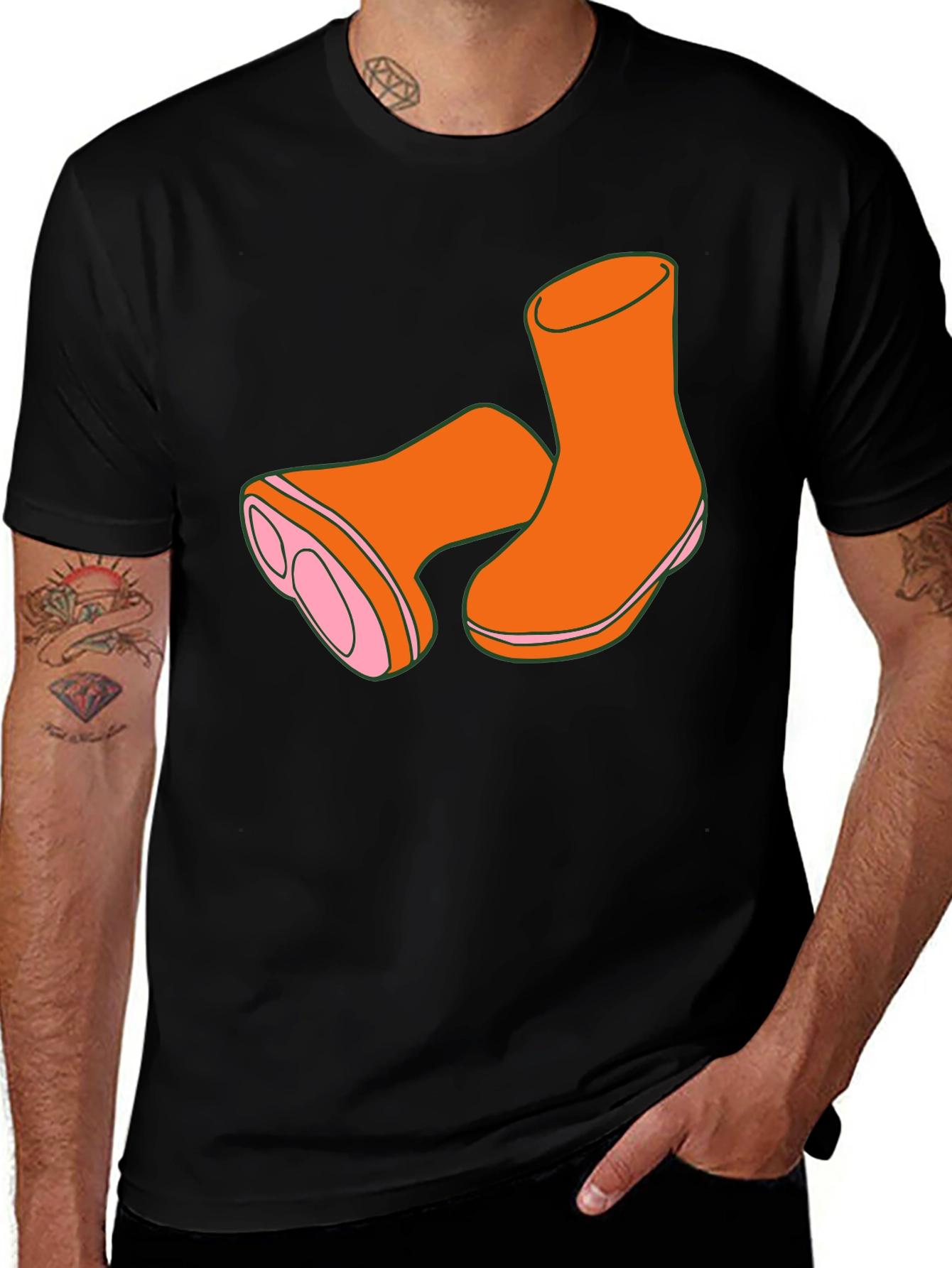 Variant 5 of Orange Rain Boots Graphic Tee - Comfort Fit