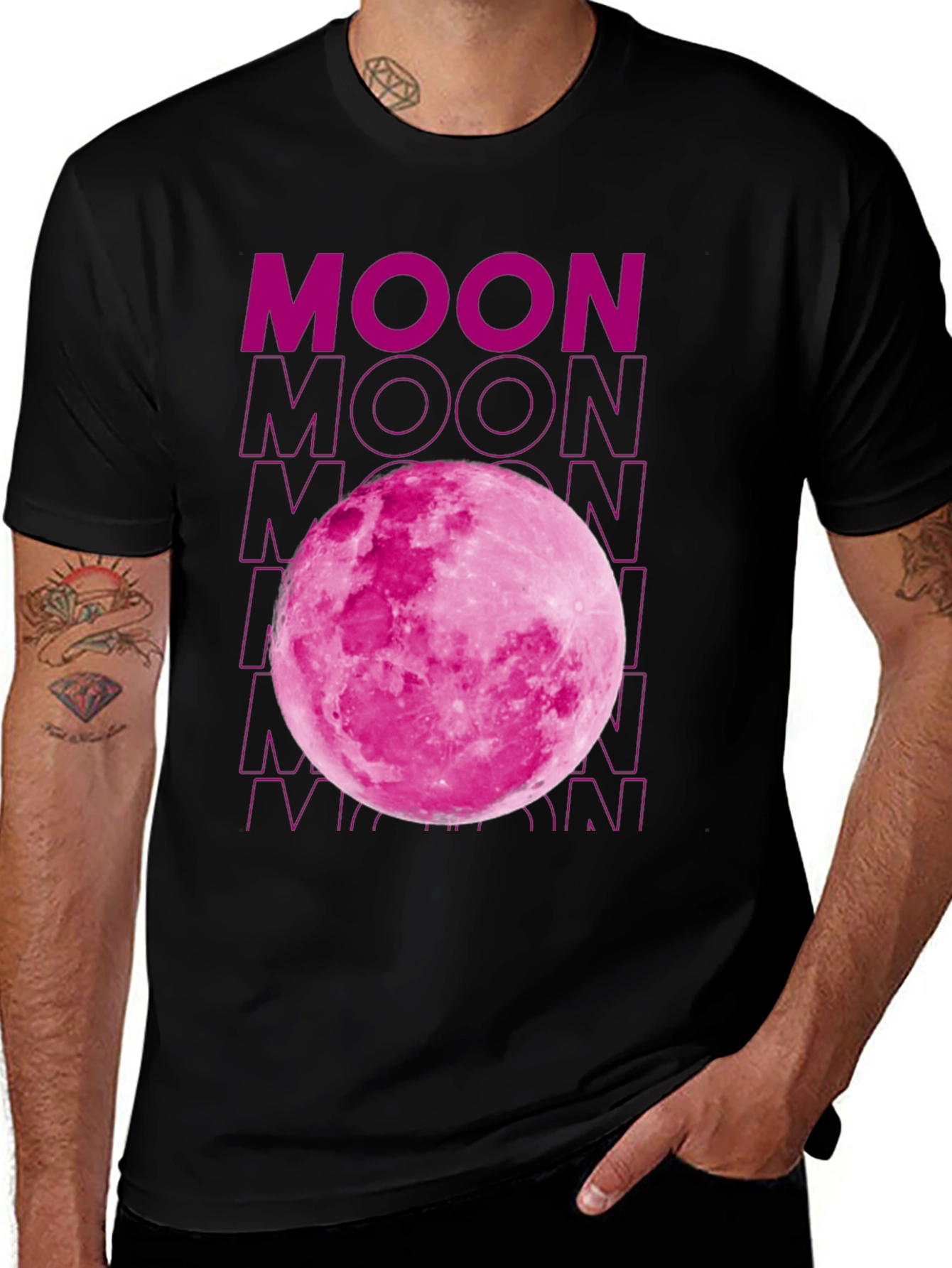 Variant 26 of Pink Moon Graphic T-Shirt - Soft Cotton Blend