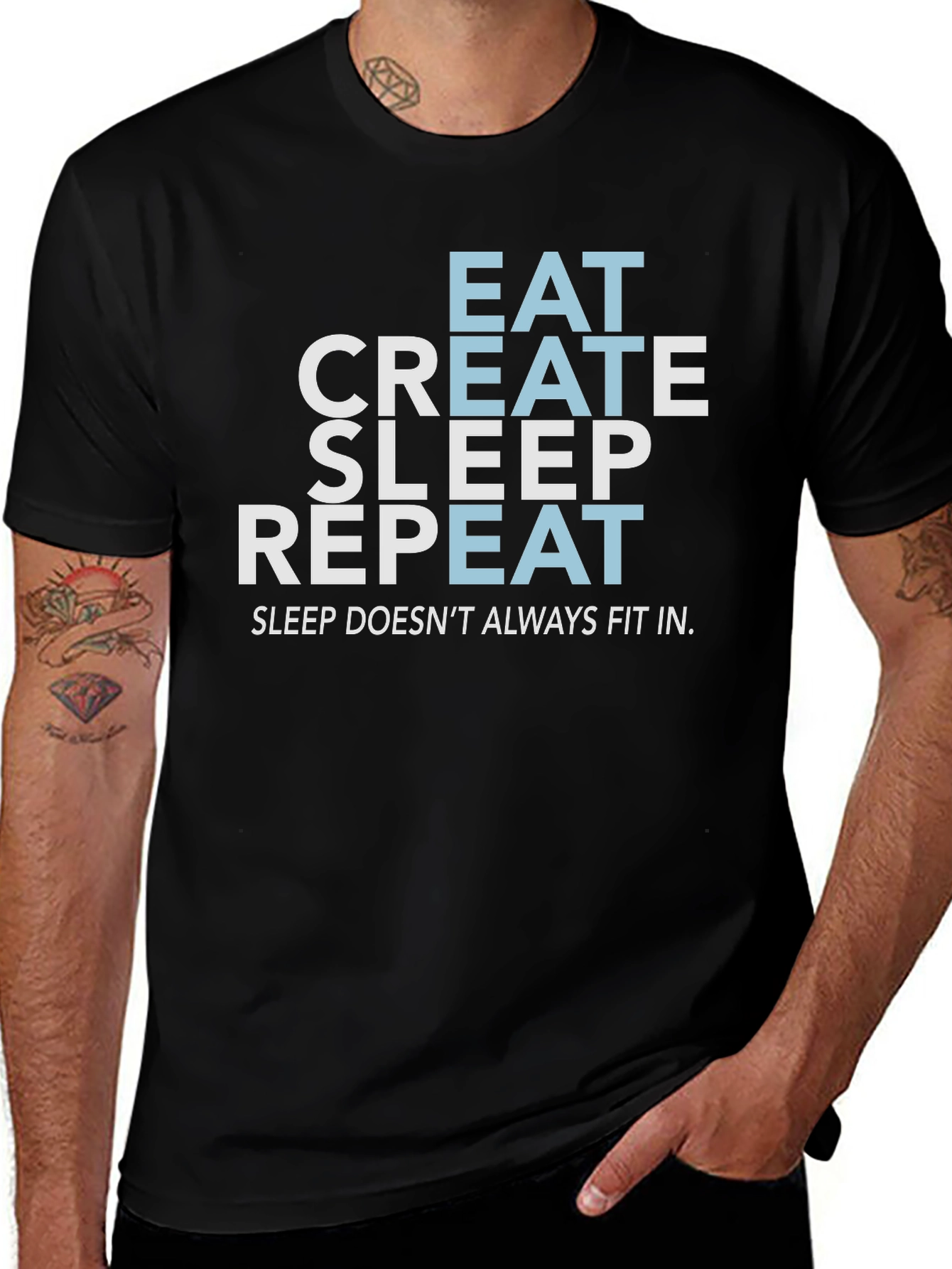 Variant 23 of Eat Create Sleep Repeat Graphic Tee