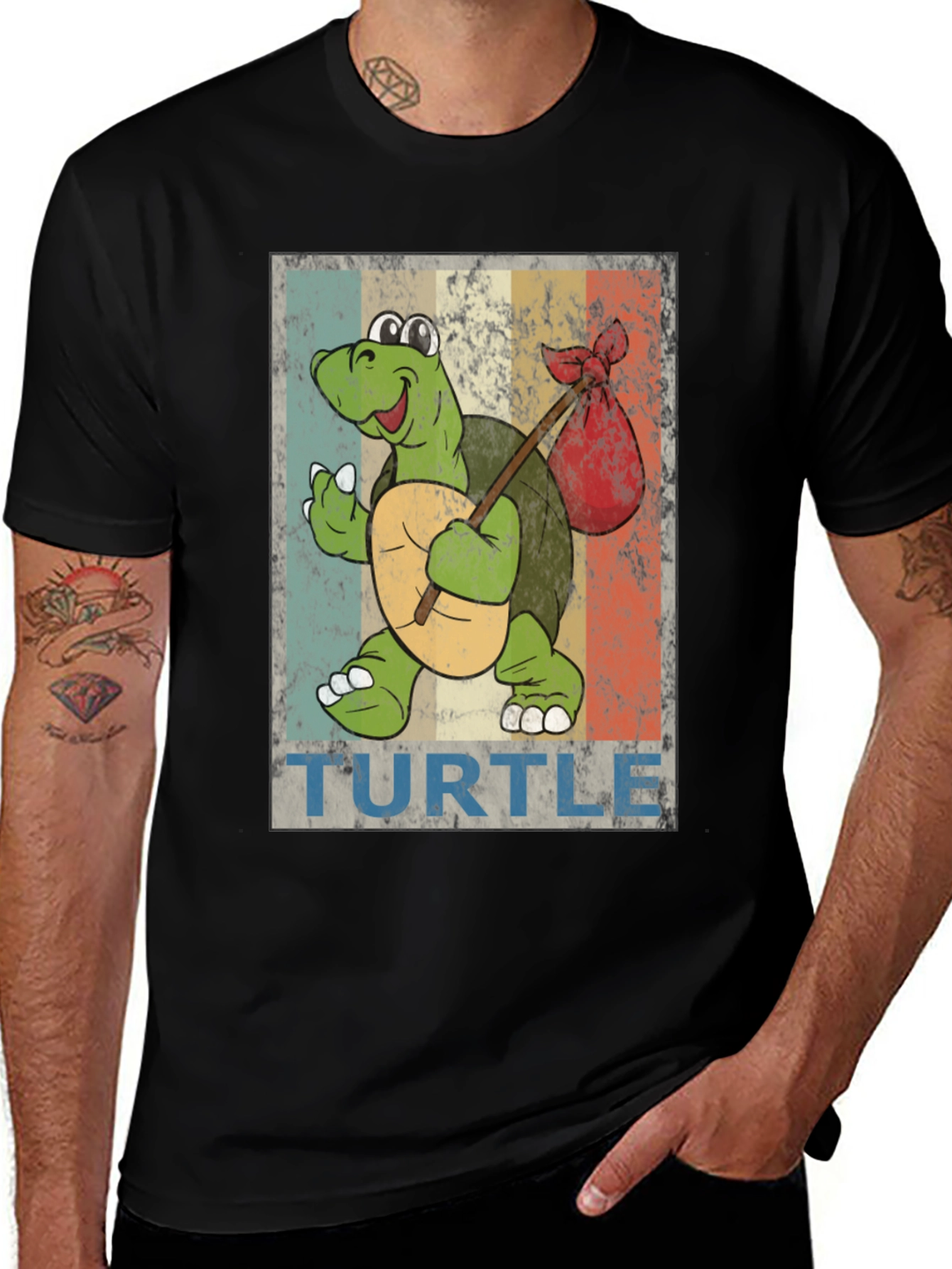 Variant 20 of Retro Turtle Traveler Graphic T-Shirt
