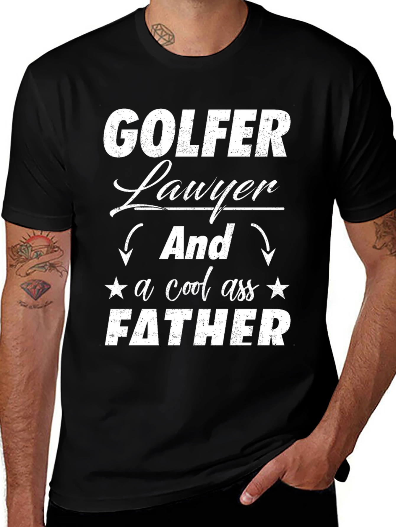 Variant 10 of Golfer Lawyer Father Novelty Graphic Tee