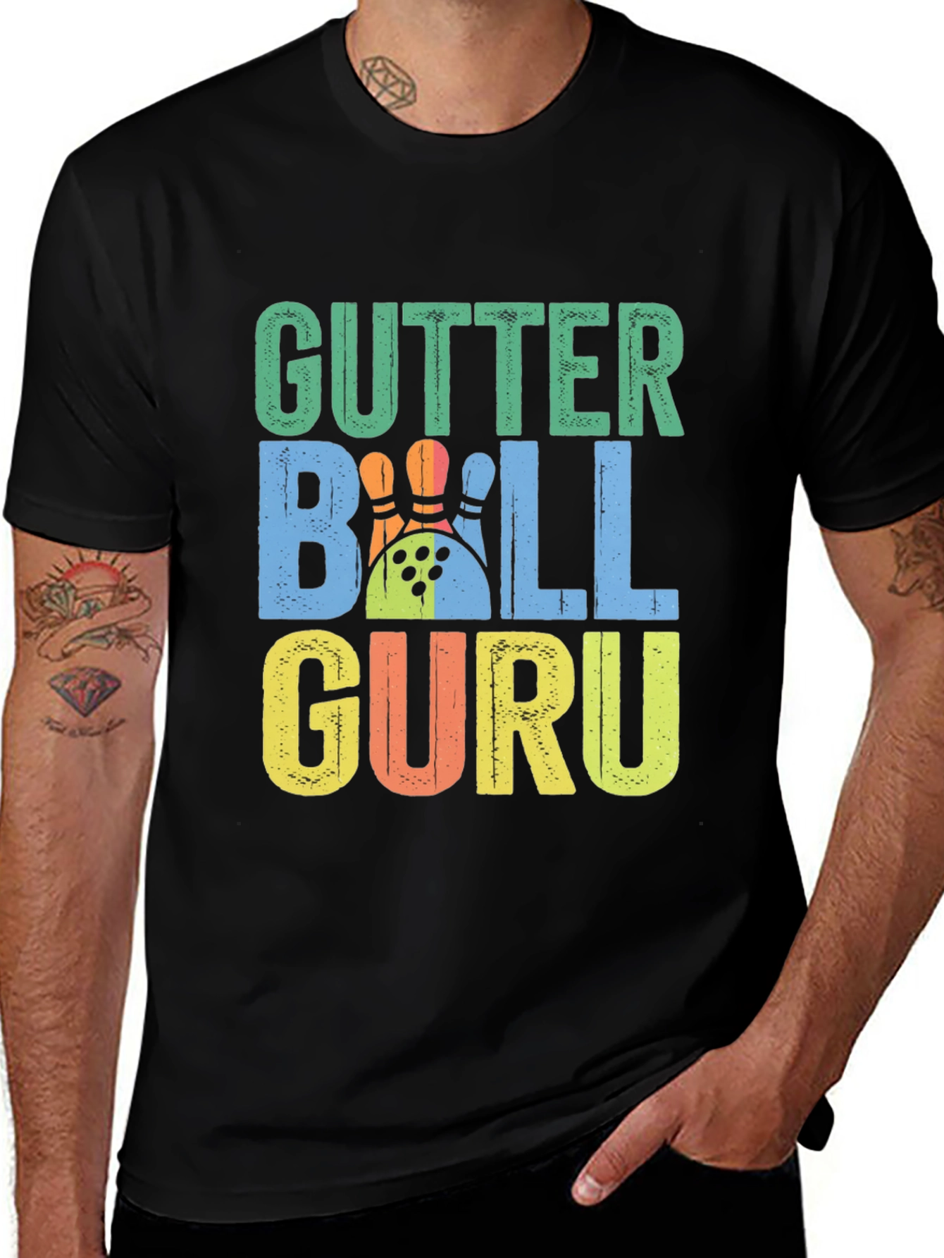 Variant 8 of Gutter Ball Guru T-Shirt | Bowling Tee