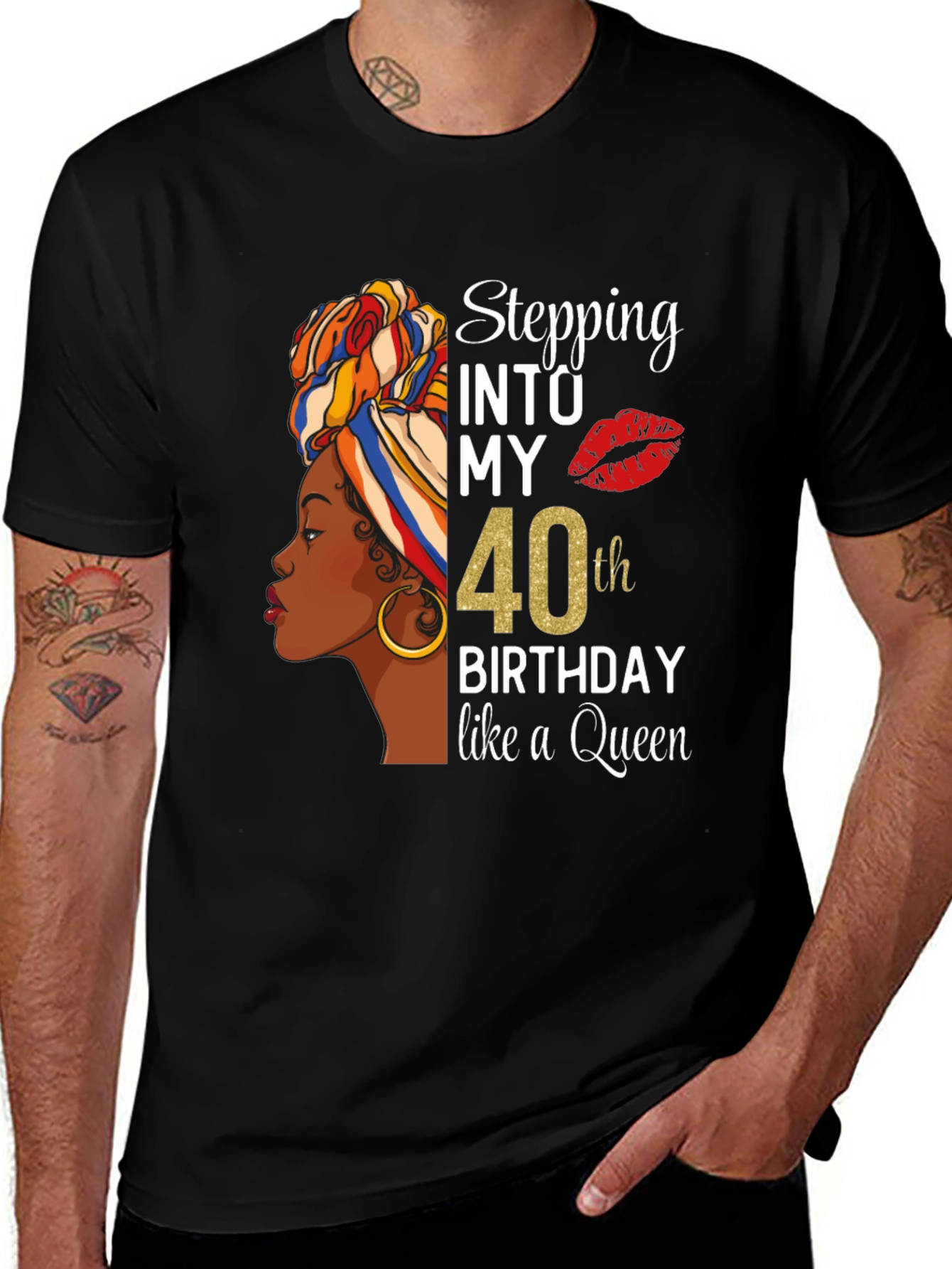 Stepping Into My 40th Birthday Queen T-Shirt