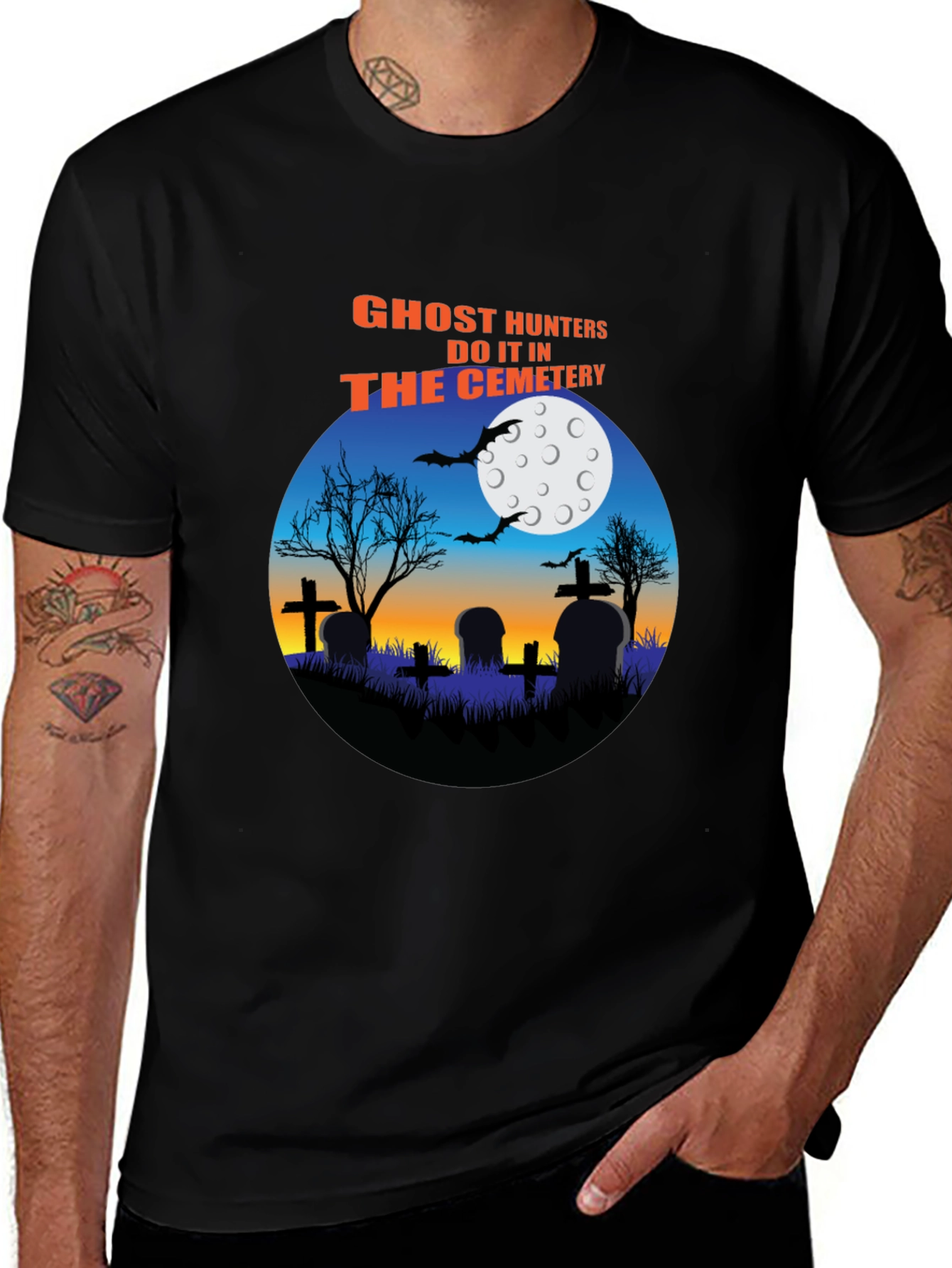 Ghost Hunters Cemetery T-Shirt Halloween Tee
